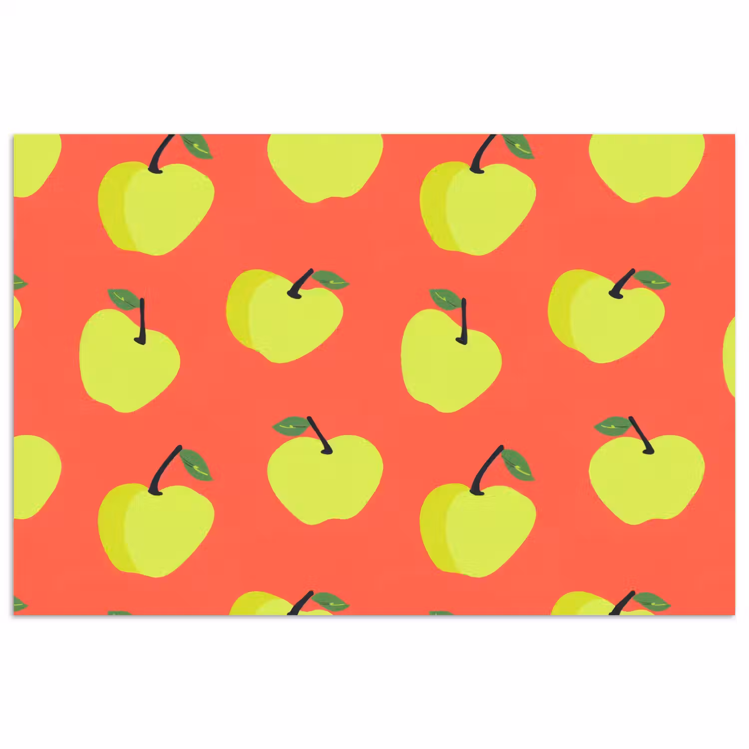 Appels - Modern - Groen poster papier klein 62 -3d