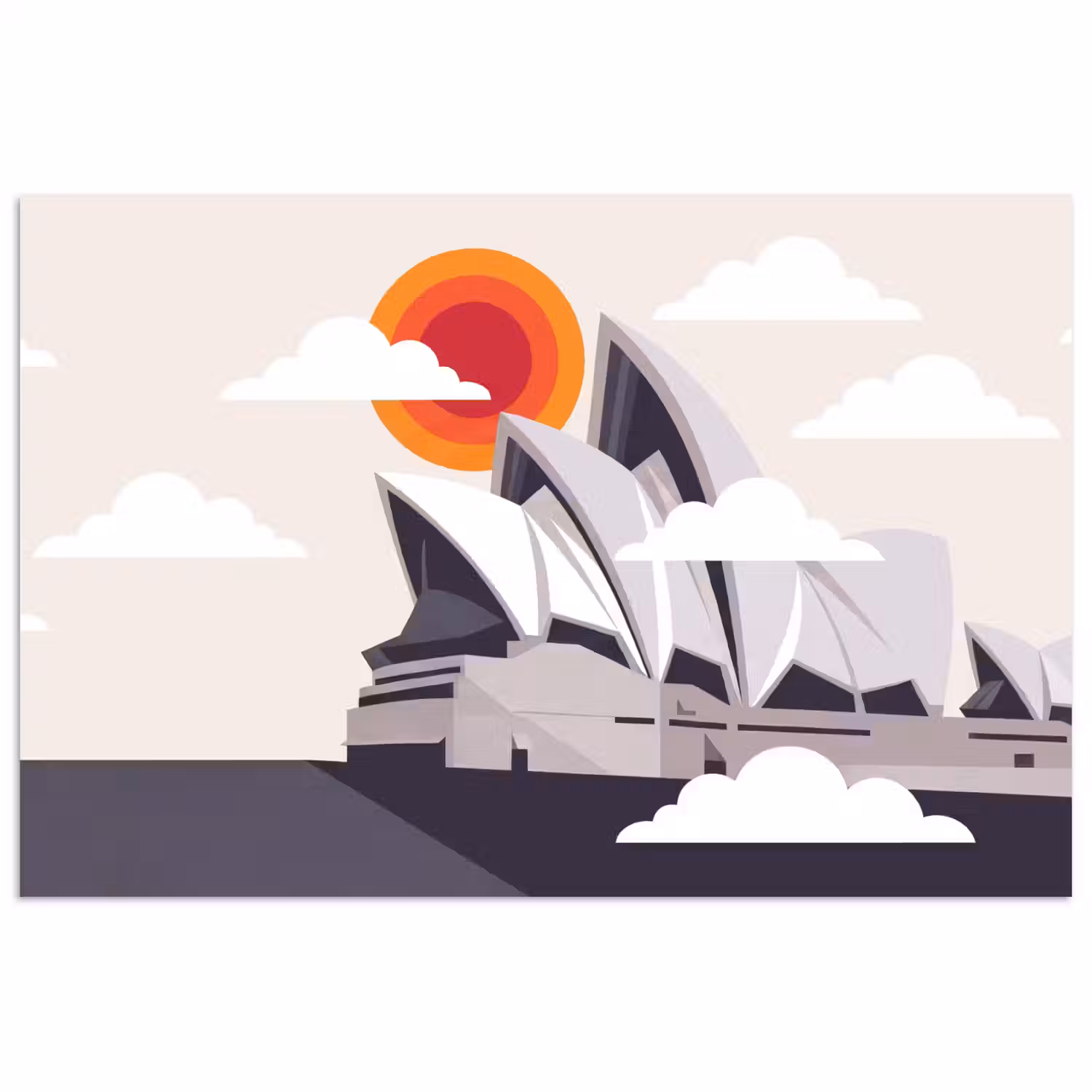 Architectuur - Stadsgezicht - Modern - Grijs - Oranje poster papier klein -3d