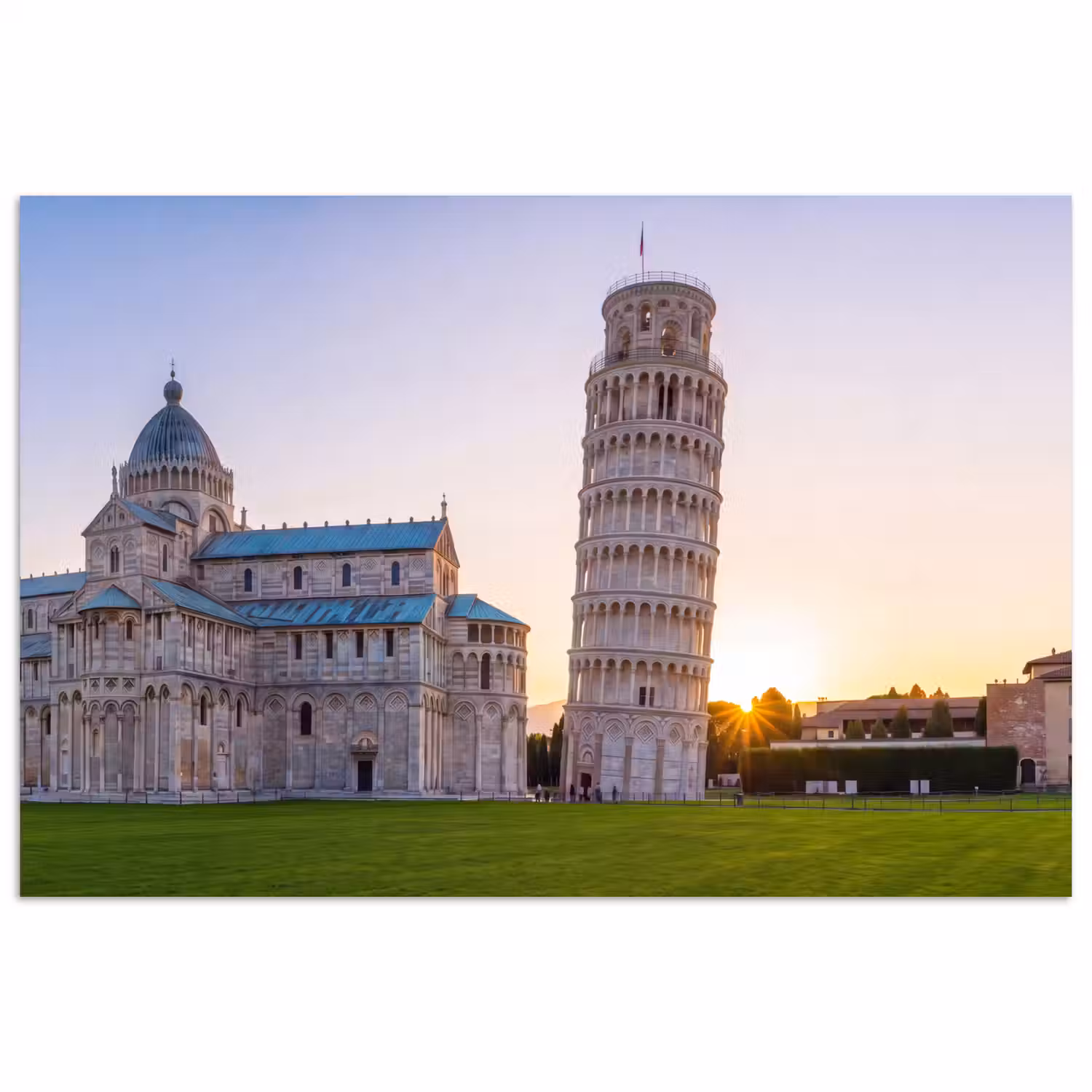Architectuur - Toren - Pisa - Italië - Zonsondergang poster papier klein -3d