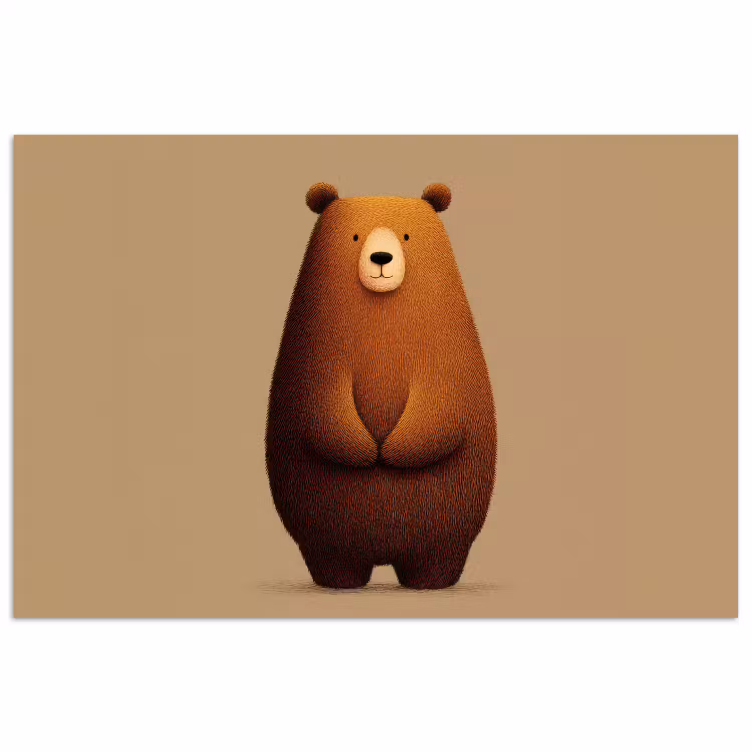 Beer - Minimalistisch - Bruin poster papier klein -3d