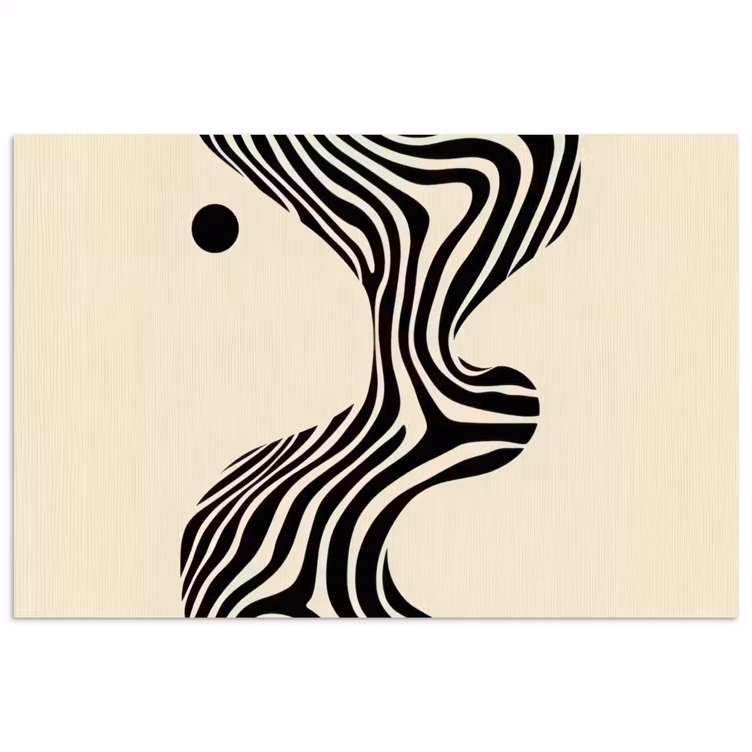 Beige - Lijnen - Golvend - Abstract poster papier klein -3d