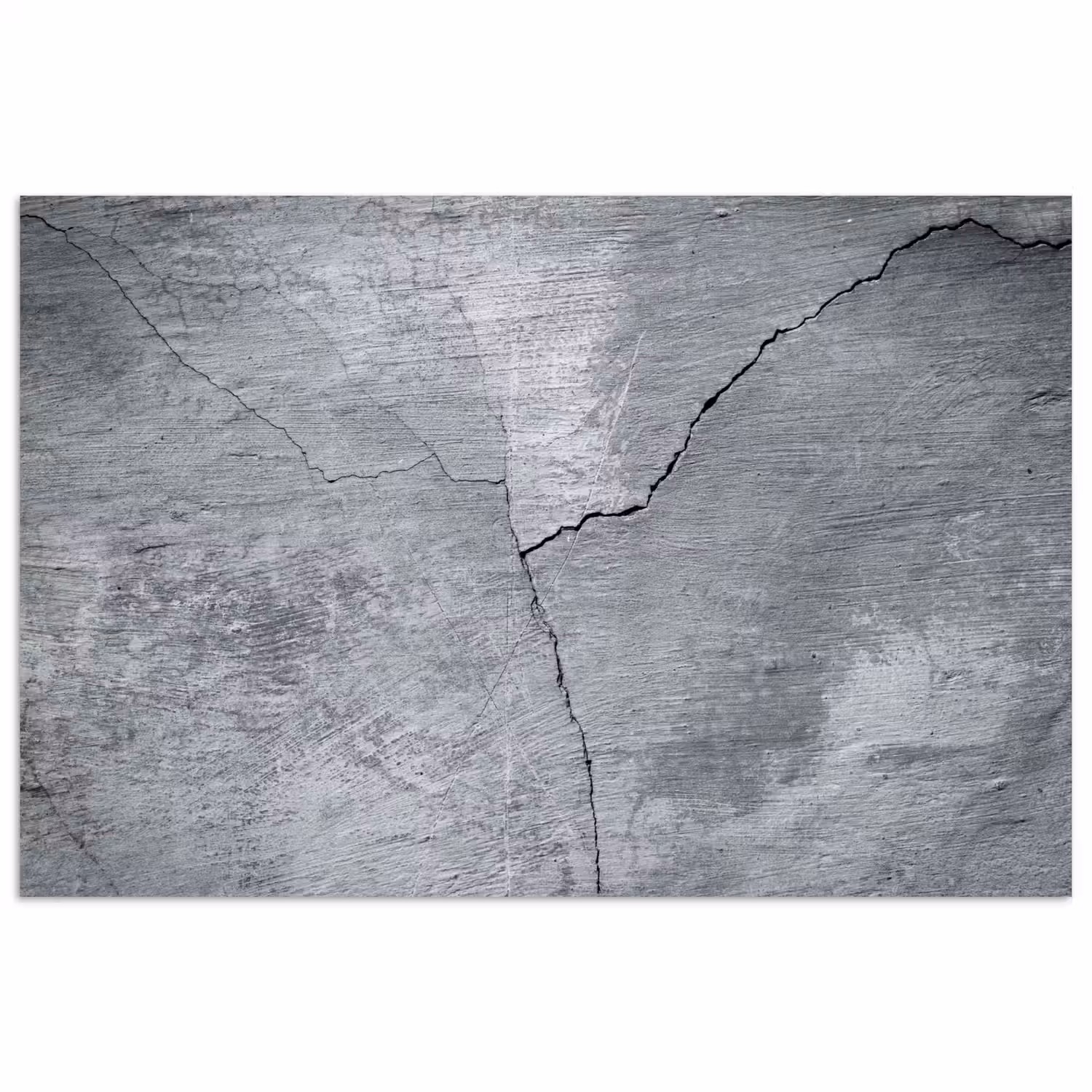 Beton - Grijs - Scheur poster papier klein -3d