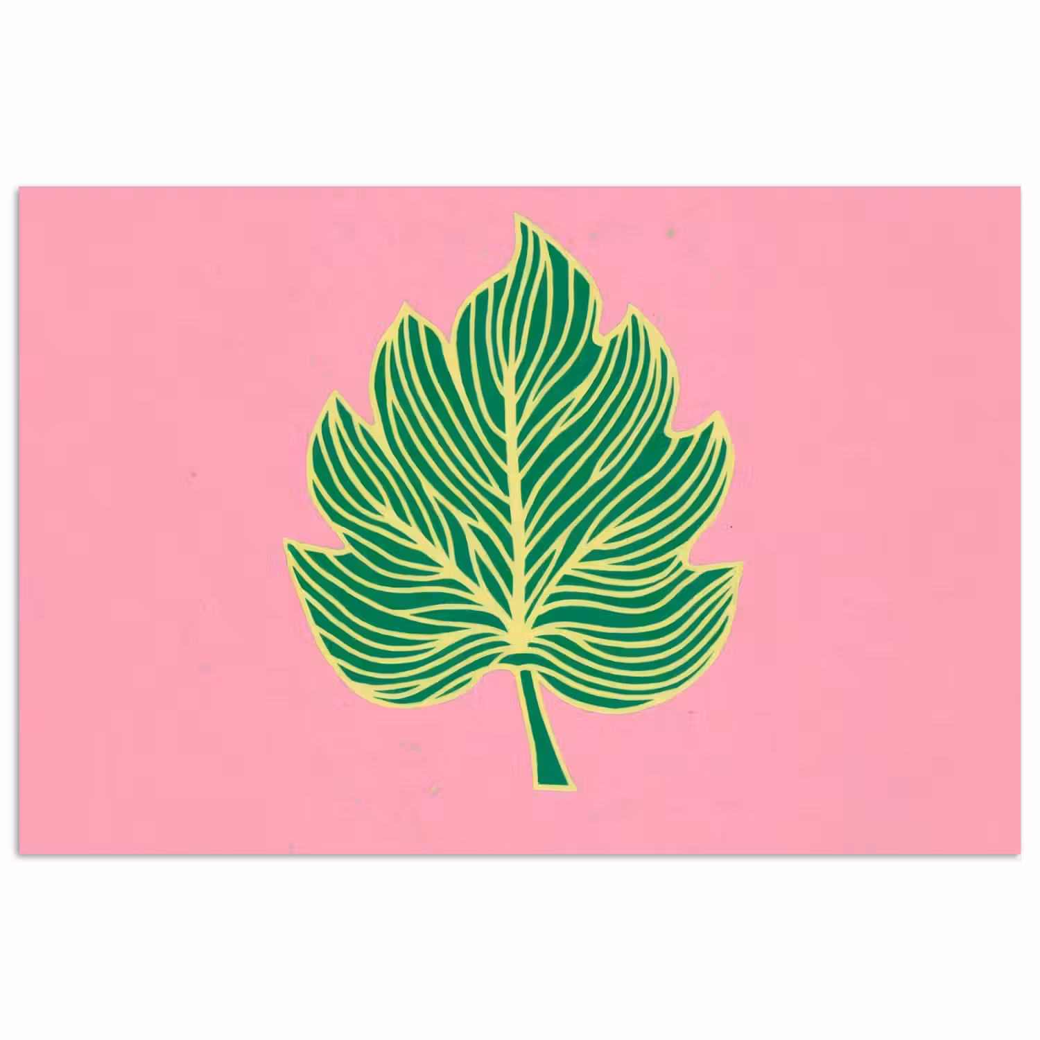 Blad - Groen - Illustratie - Minimalistisch poster papier klein -3d
