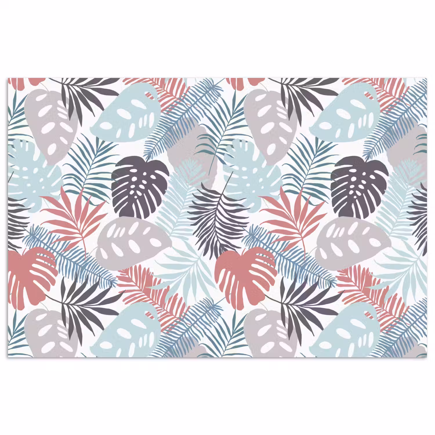 Bladeren - Jungle - Pastel - Tropisch poster papier klein -3d