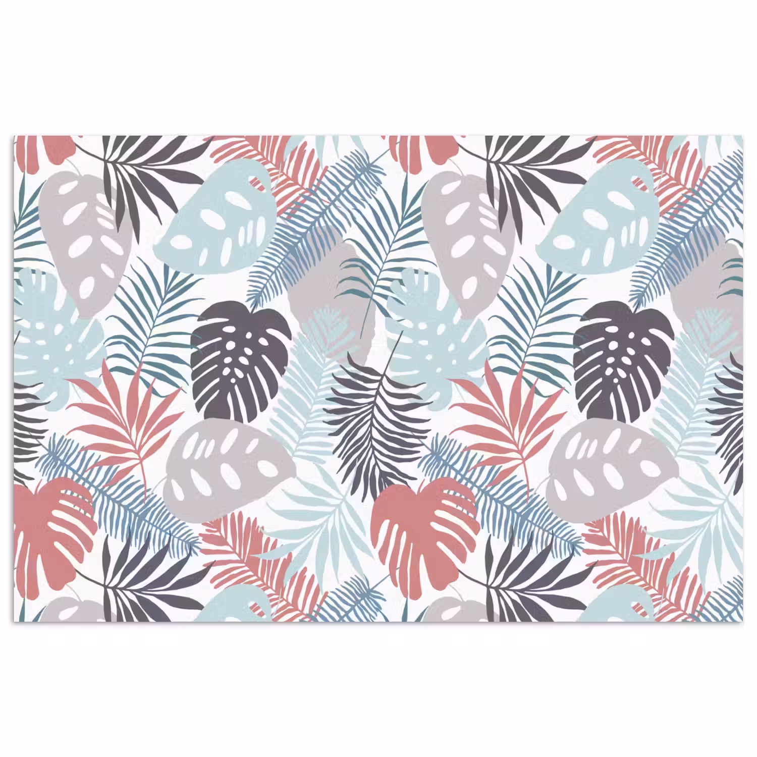 Bladeren - Tropical - Pastel - Jungle poster papier klein -3d