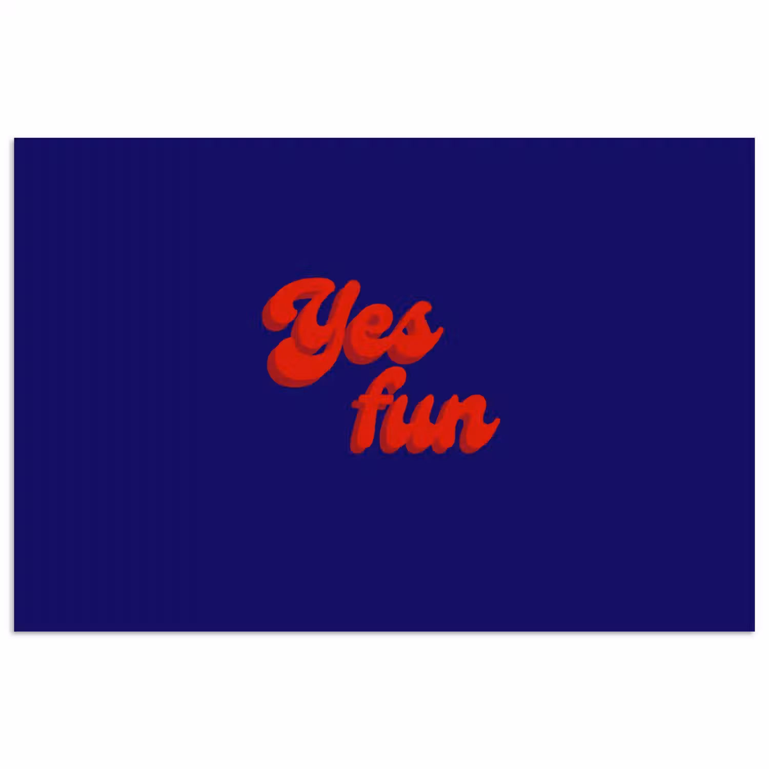 Blauw - Rood - Yes fun - 3D poster papier klein -3d