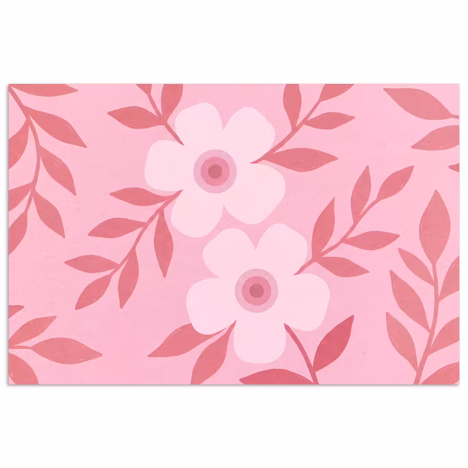Bloemen - Abstract - Modern - Roze - Natuur poster papier klein -3d
