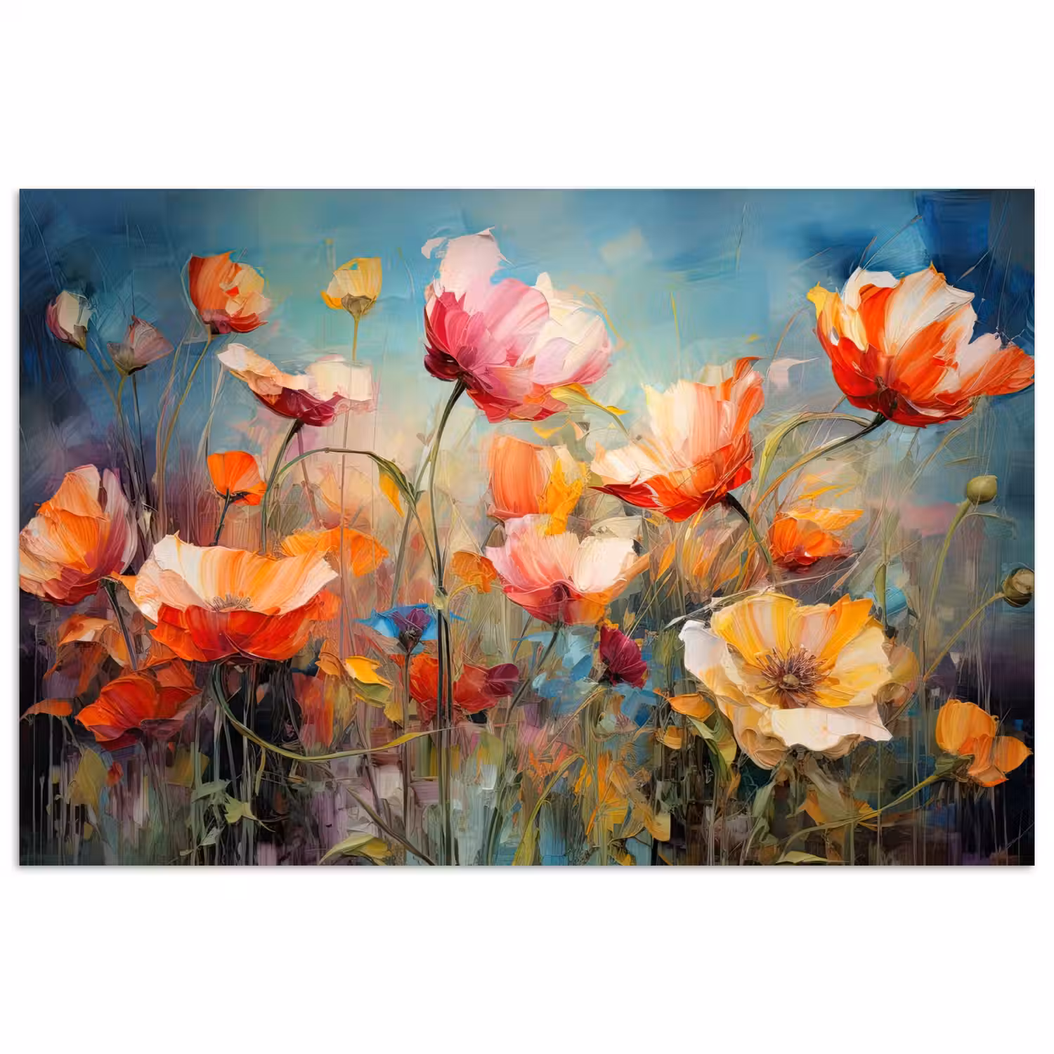 Bloemen - Watercolor - Kunst - Botanisch - Natuur poster papier klein -3d