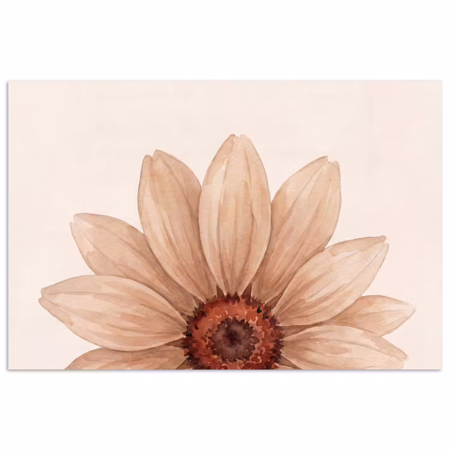 Bloemen - Bloemblad - Natuur - Aquarel - Beige poster papier klein -3d