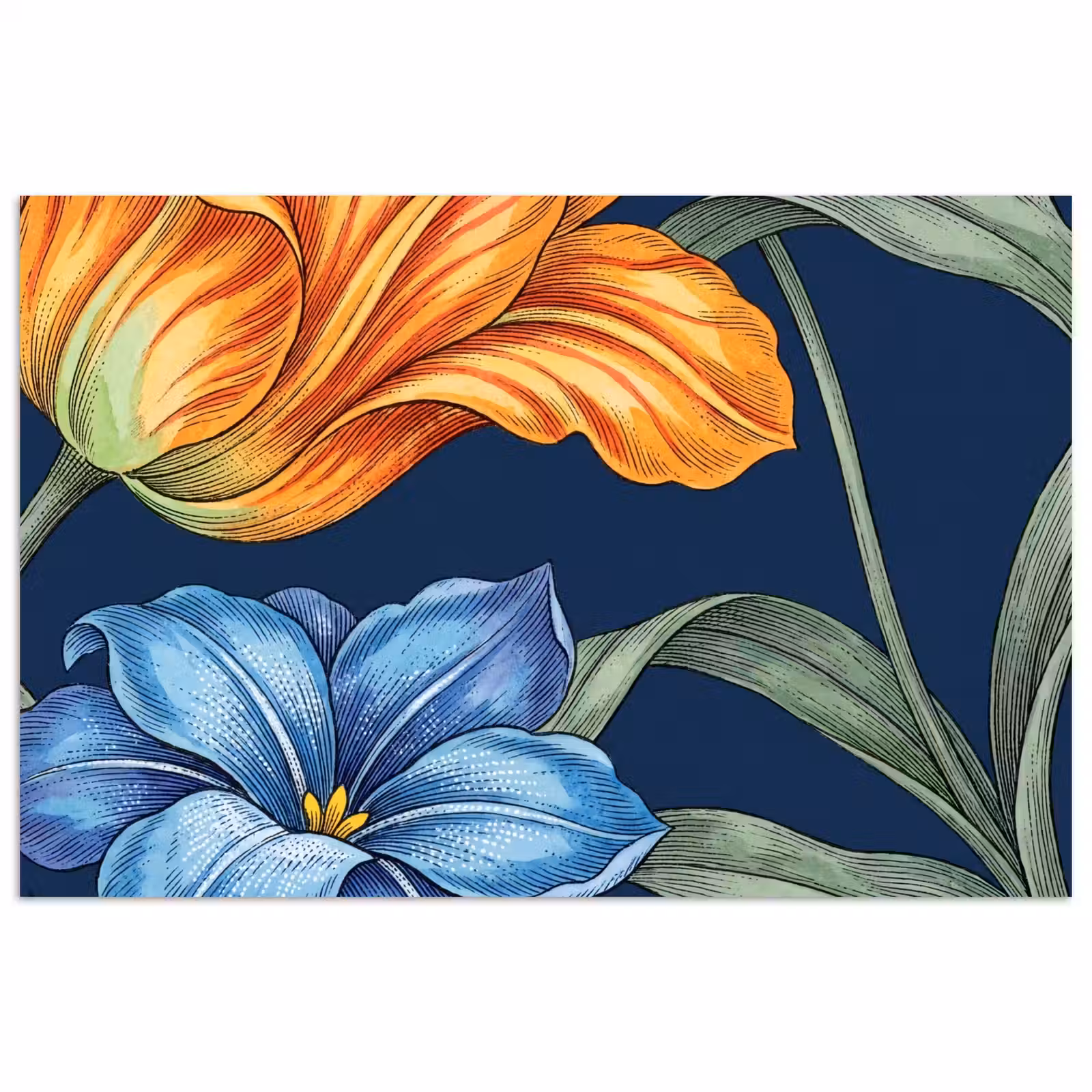 Poster - Blumen – Botanik – Muster - Bloemen - Botanisch - Patroon poster papier klein