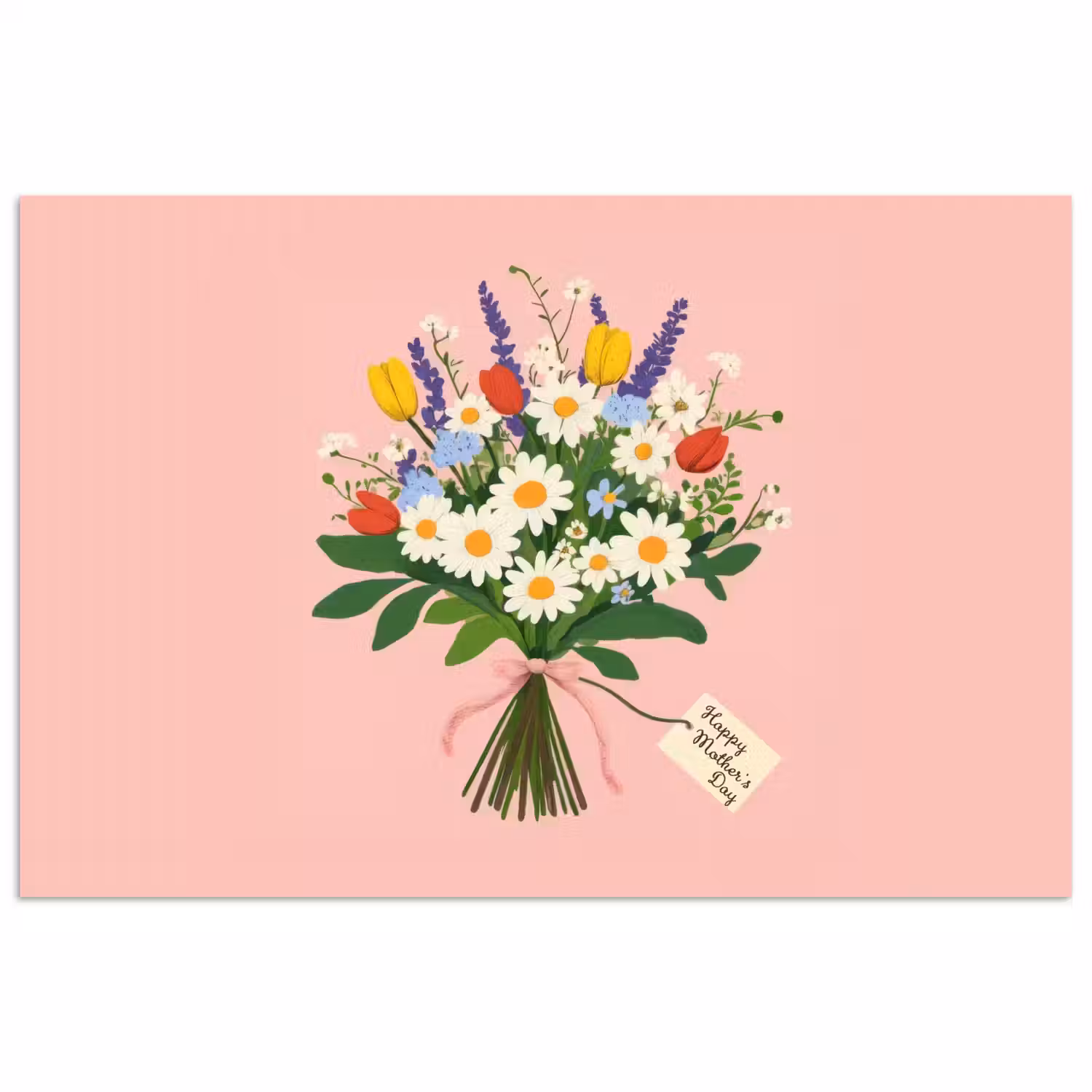 Bloemen - Lint - Kaartje poster papier klein -3d