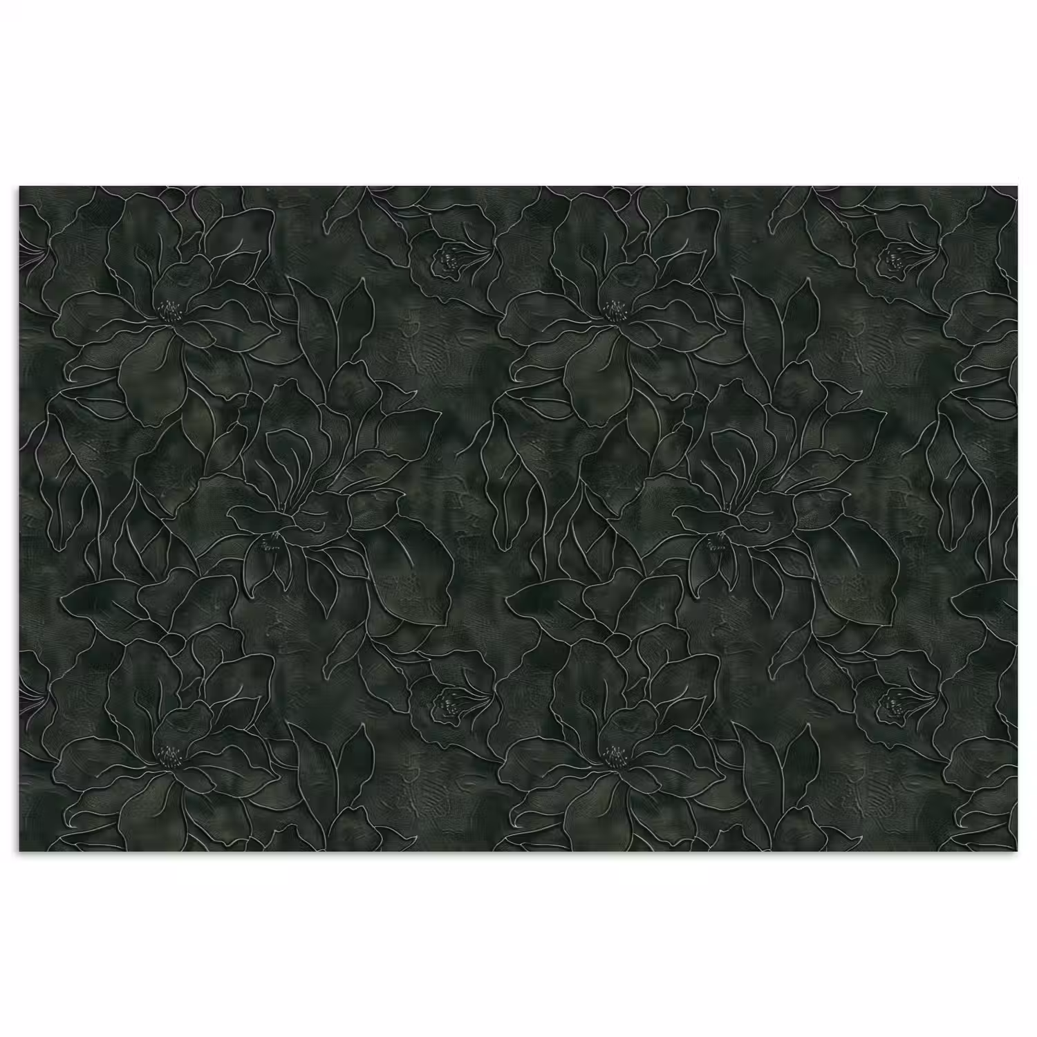 Bloemen - Lijnen - Groen poster papier klein 62 -3d