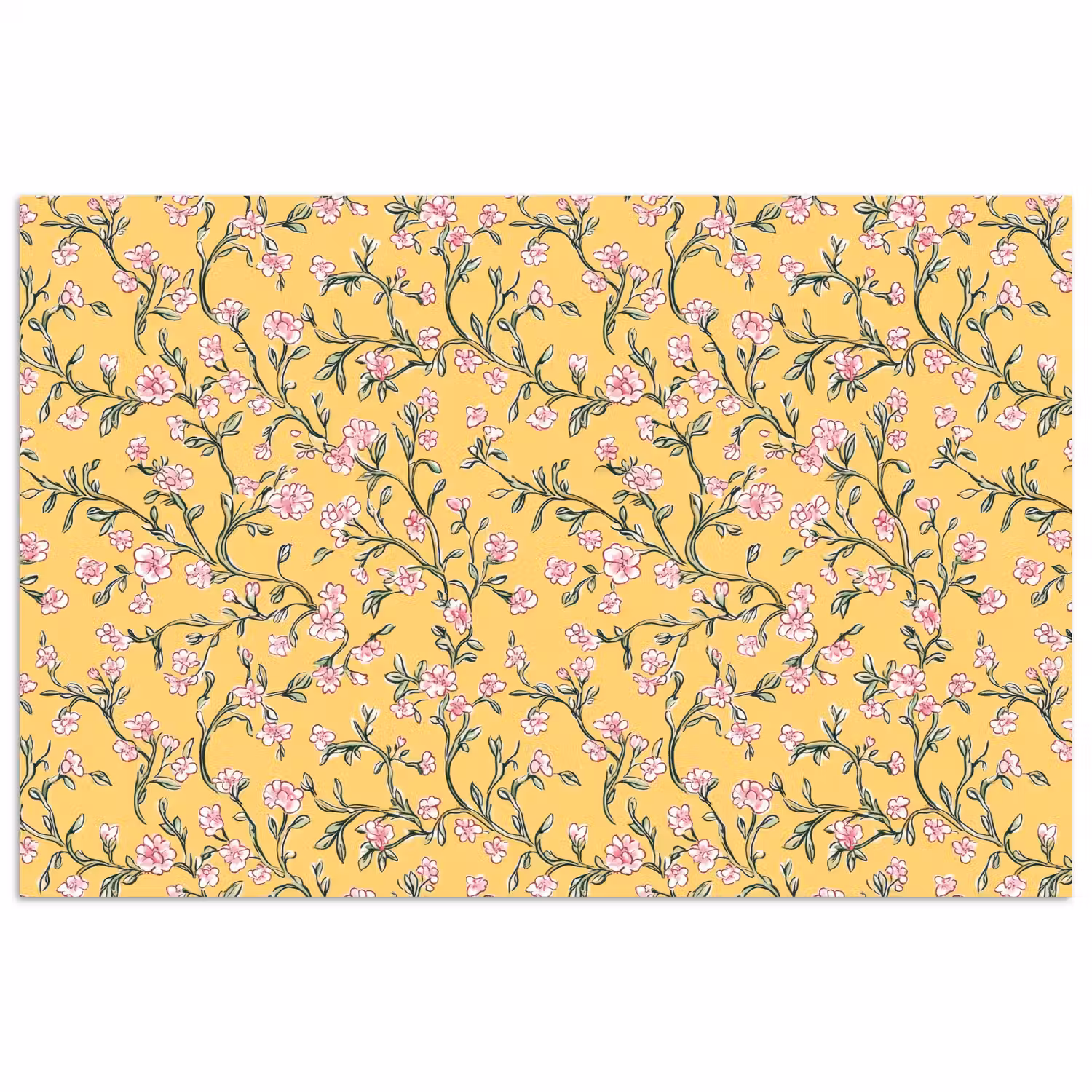 Bloemen - Motief - Geel poster papier klein 62 -3d