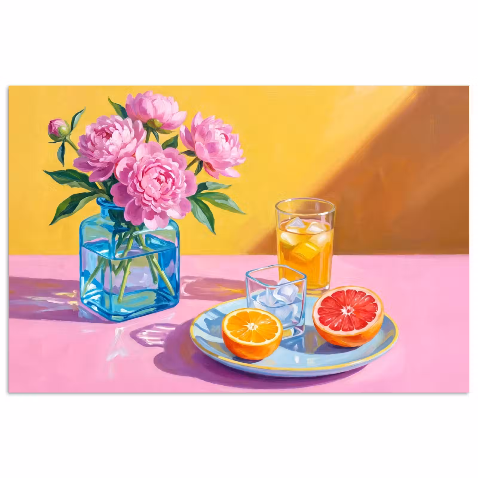 Poster - Blumen – Rosa – Modern - Bloemen - Roze - Modern poster papier klein