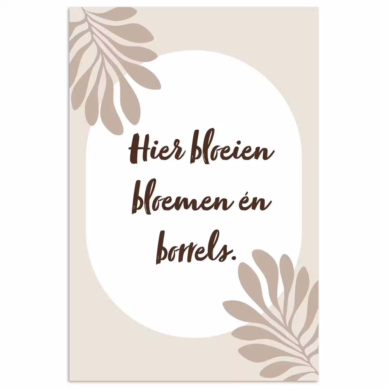 Bloemen - Quote - Zomer - Beige poster papier klein -3d