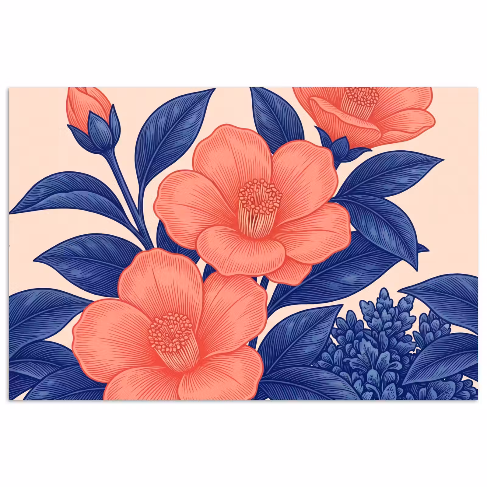 Poster - Blüten – Blätter – Botanik - Bloemen - Bladeren - Botanisch poster papier klein