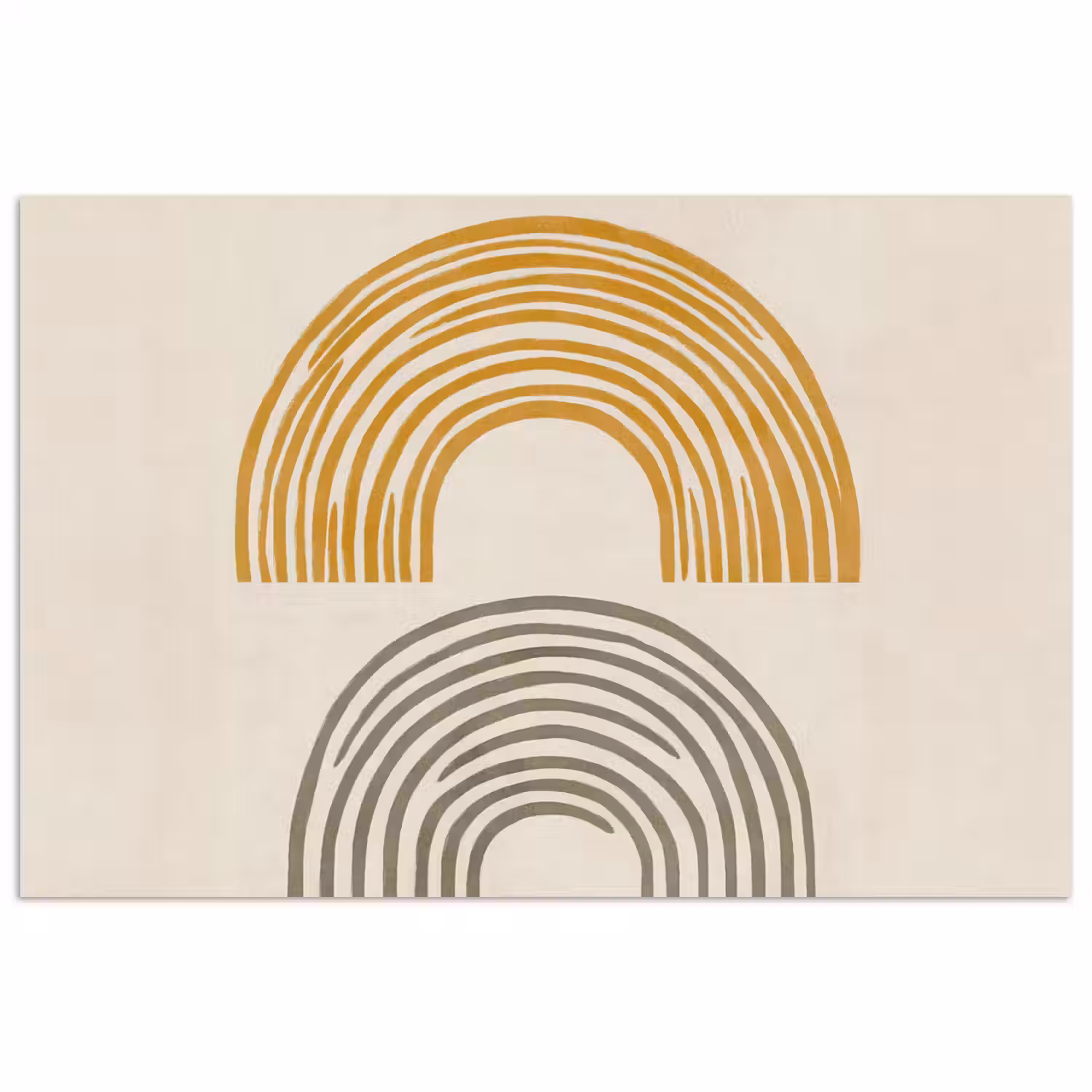 Bogen - Lijnen - Oranje - Minimalistisch poster papier klein -3d