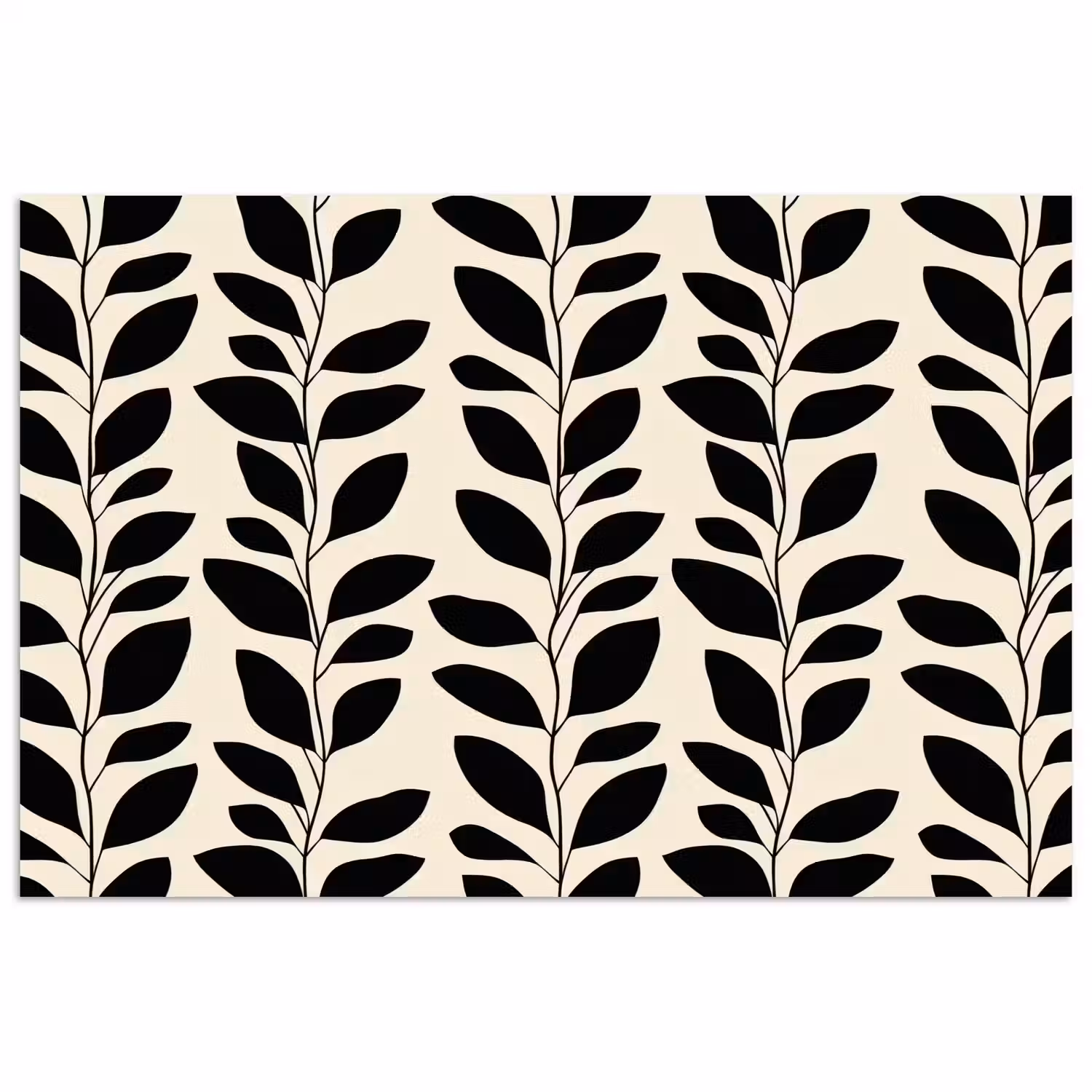 Botanisch - Dessin - Zwart - Beige poster papier klein 62 -3d