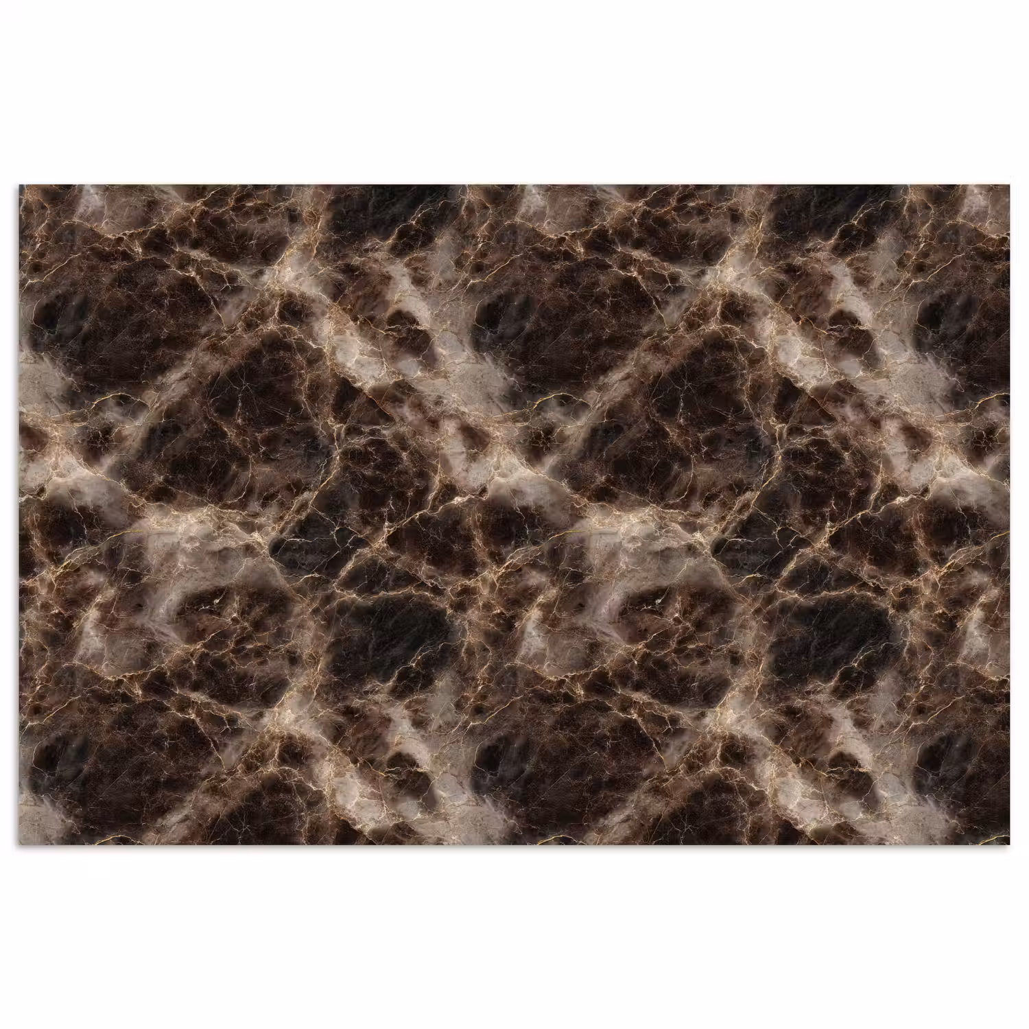 Bruin - Goud - Marmer poster papier klein 62 -3d