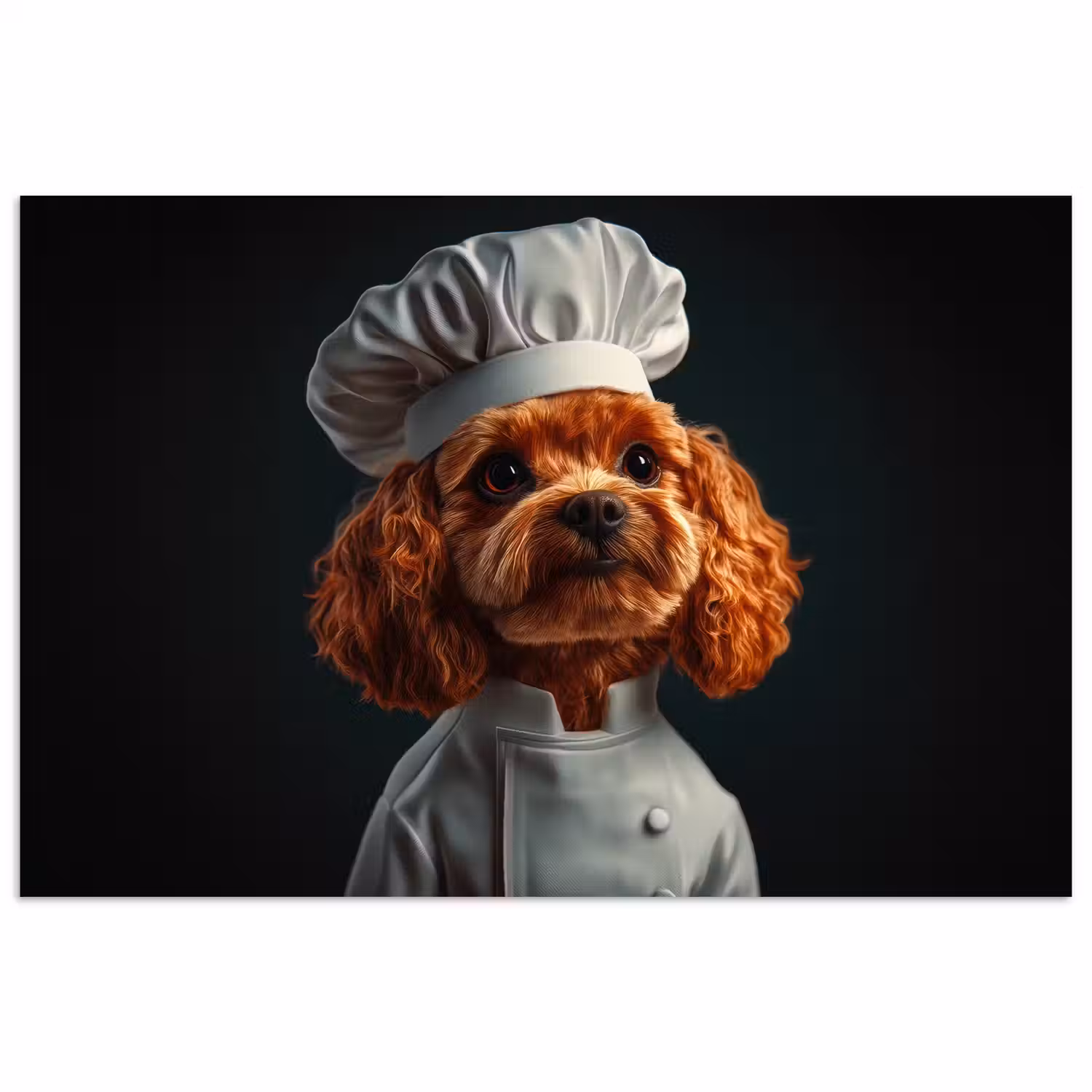 Bruin - Kok - Hondje poster papier klein -3d