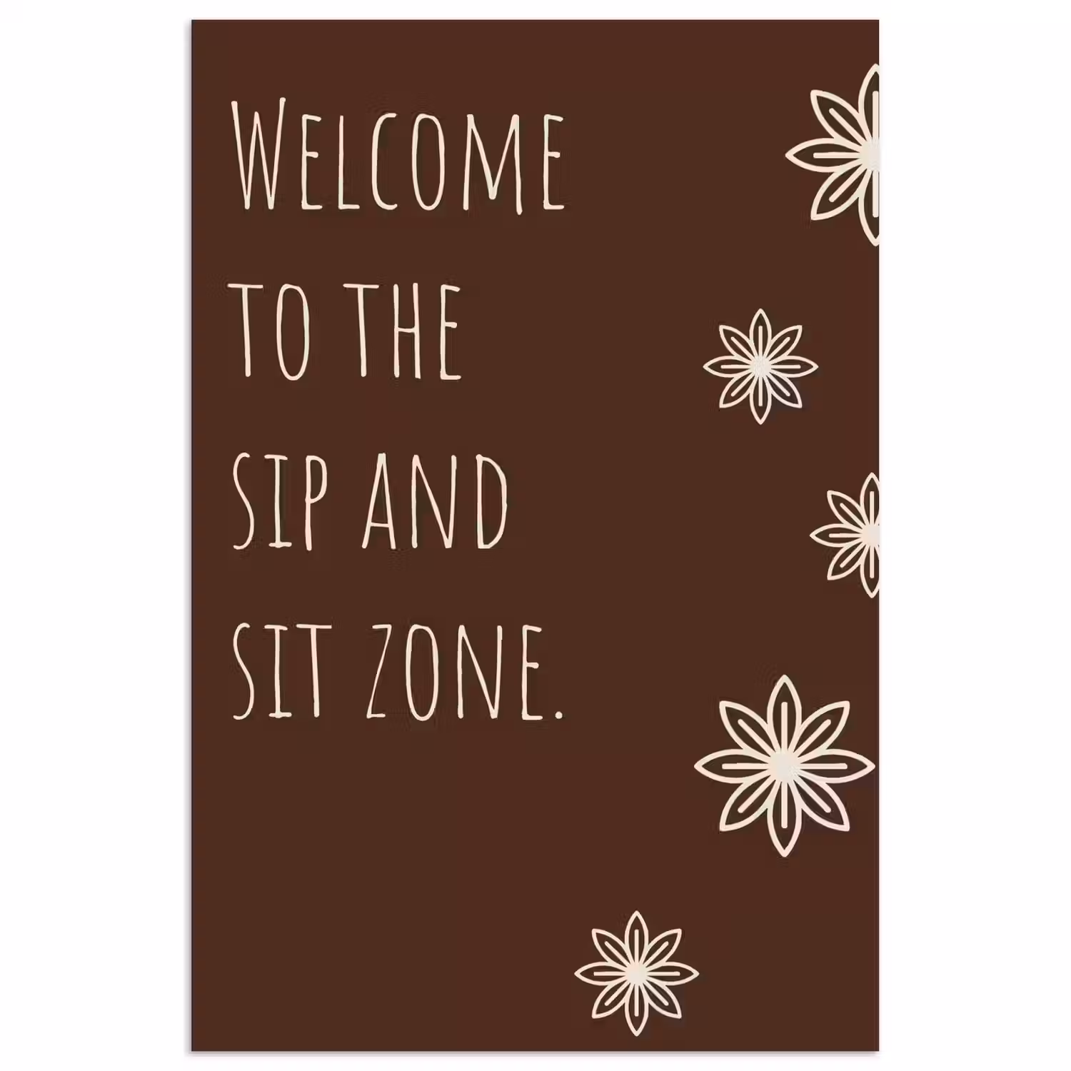 Bruin - Quote - Bloemen - Zomer poster papier klein -3d