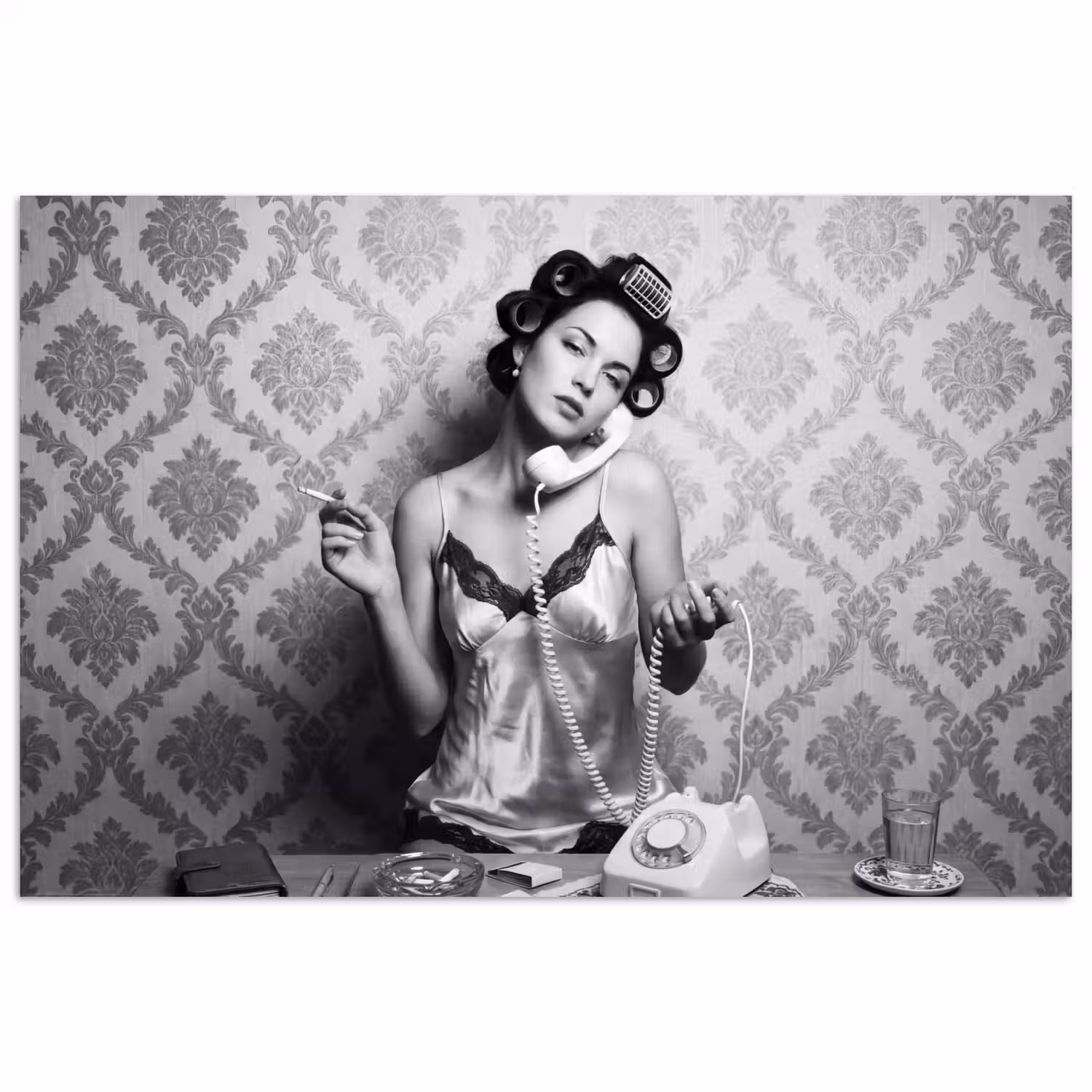 Chic - Vrouw - Zwart - Wit poster papier klein -3d