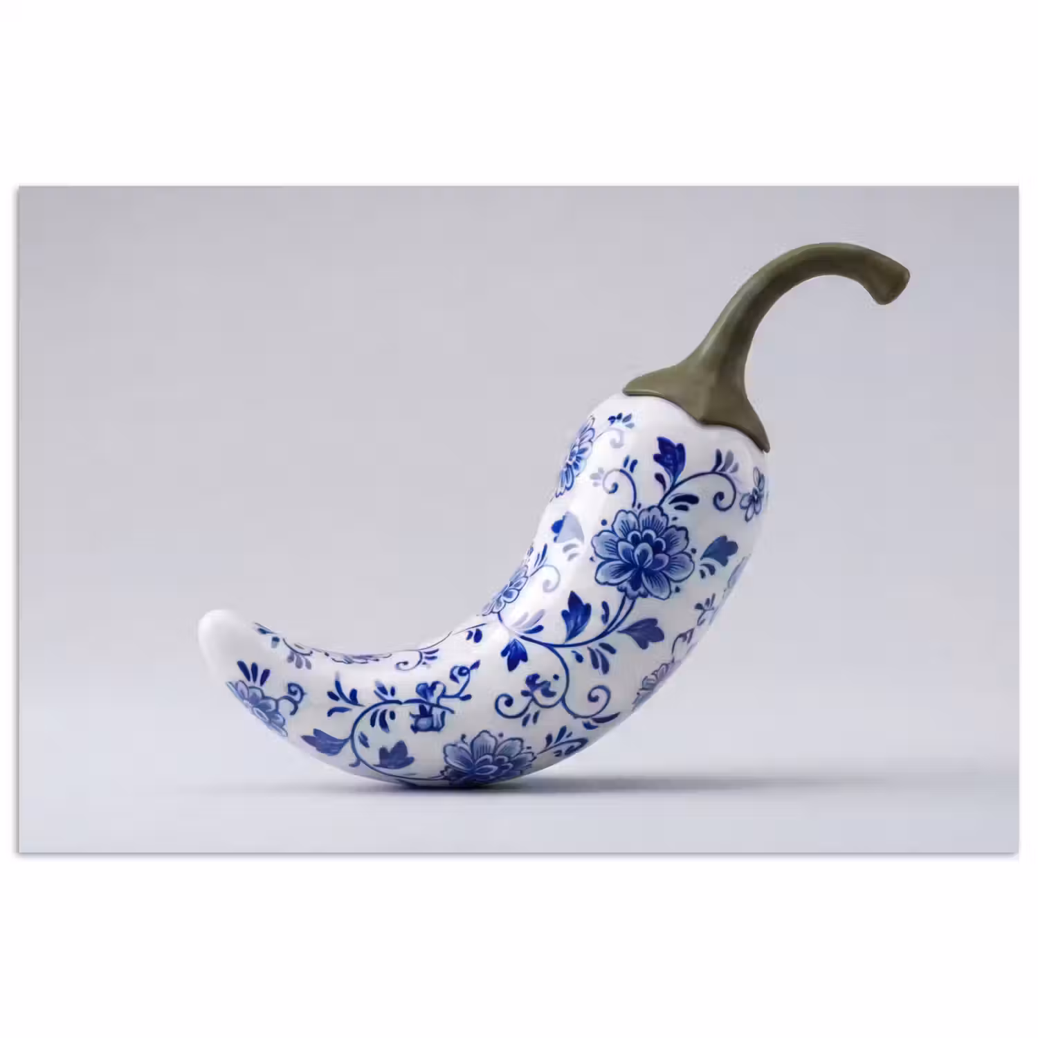 Chilipeper - Keramiek - Blauw poster papier klein -3d