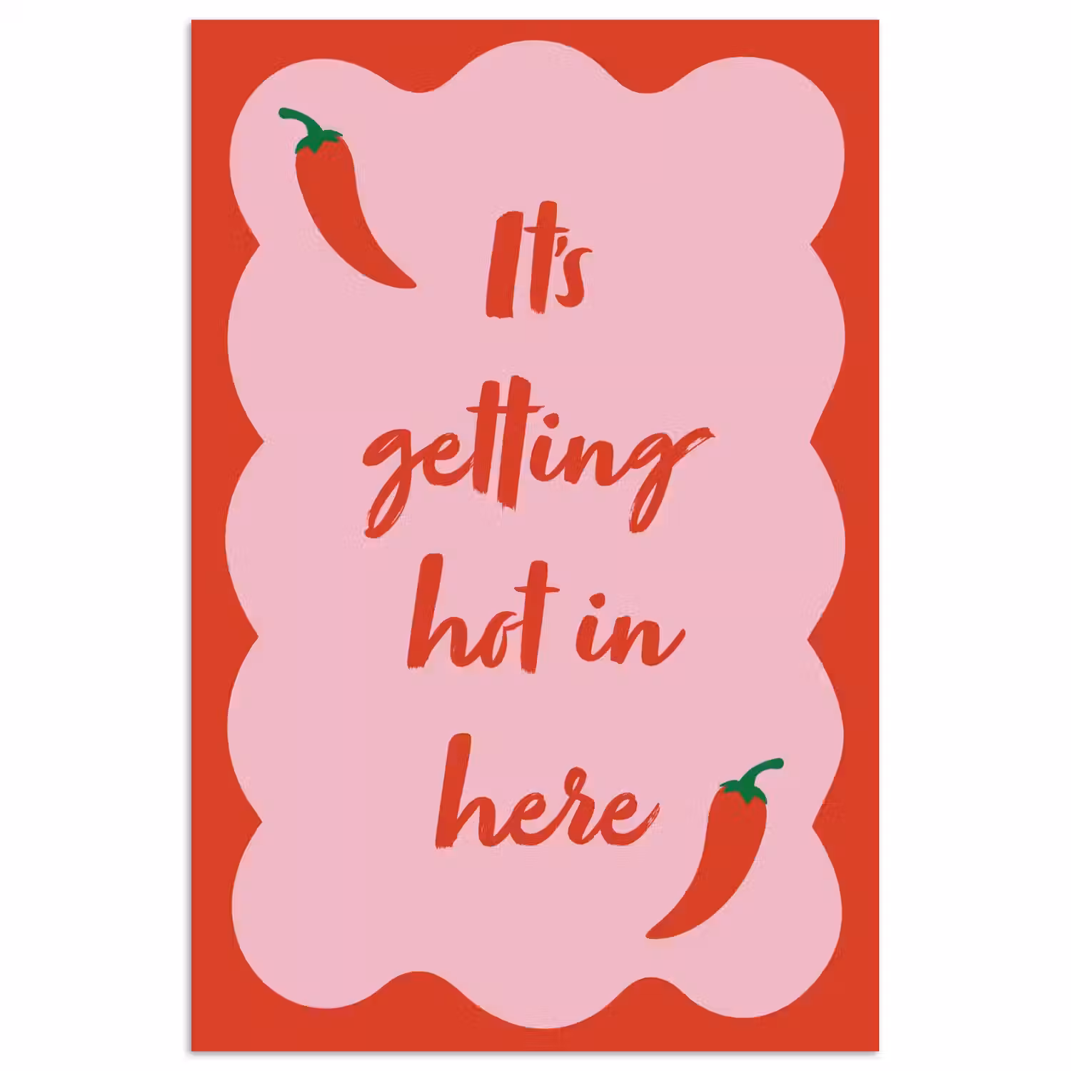 Chilipeper - Red - Hot - Quotes poster papier klein -3d