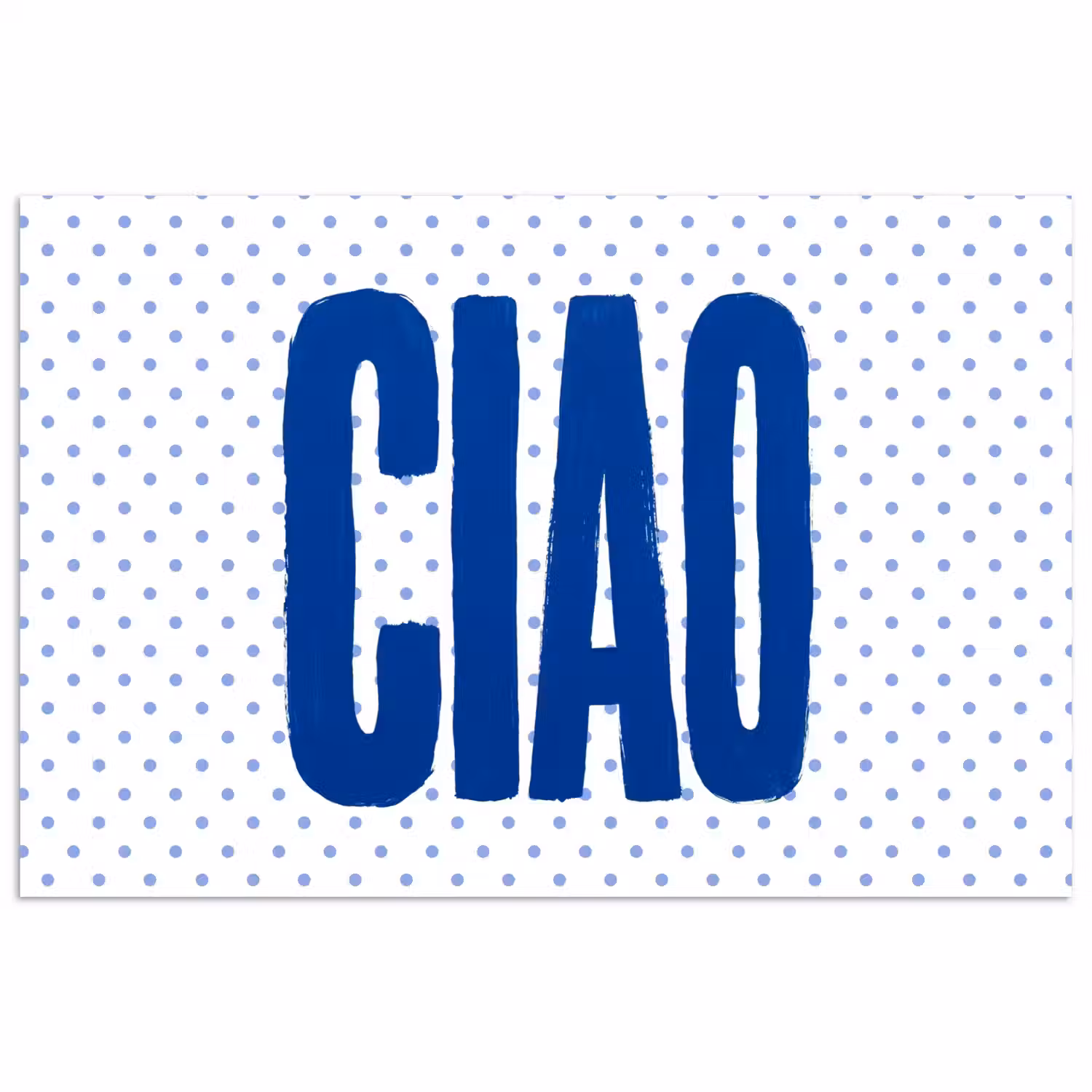 Ciao - Blauw - Stippen poster papier klein -3d