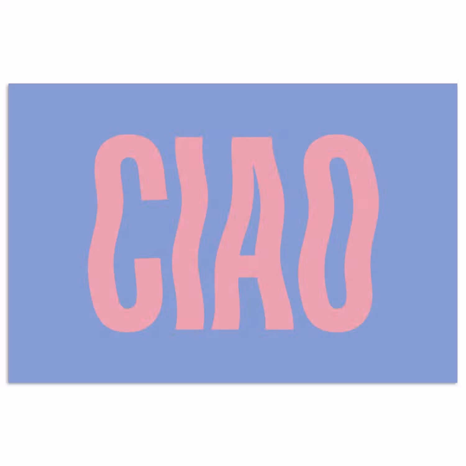 Ciao - Roze - Blauw - Golvend poster papier klein -3d