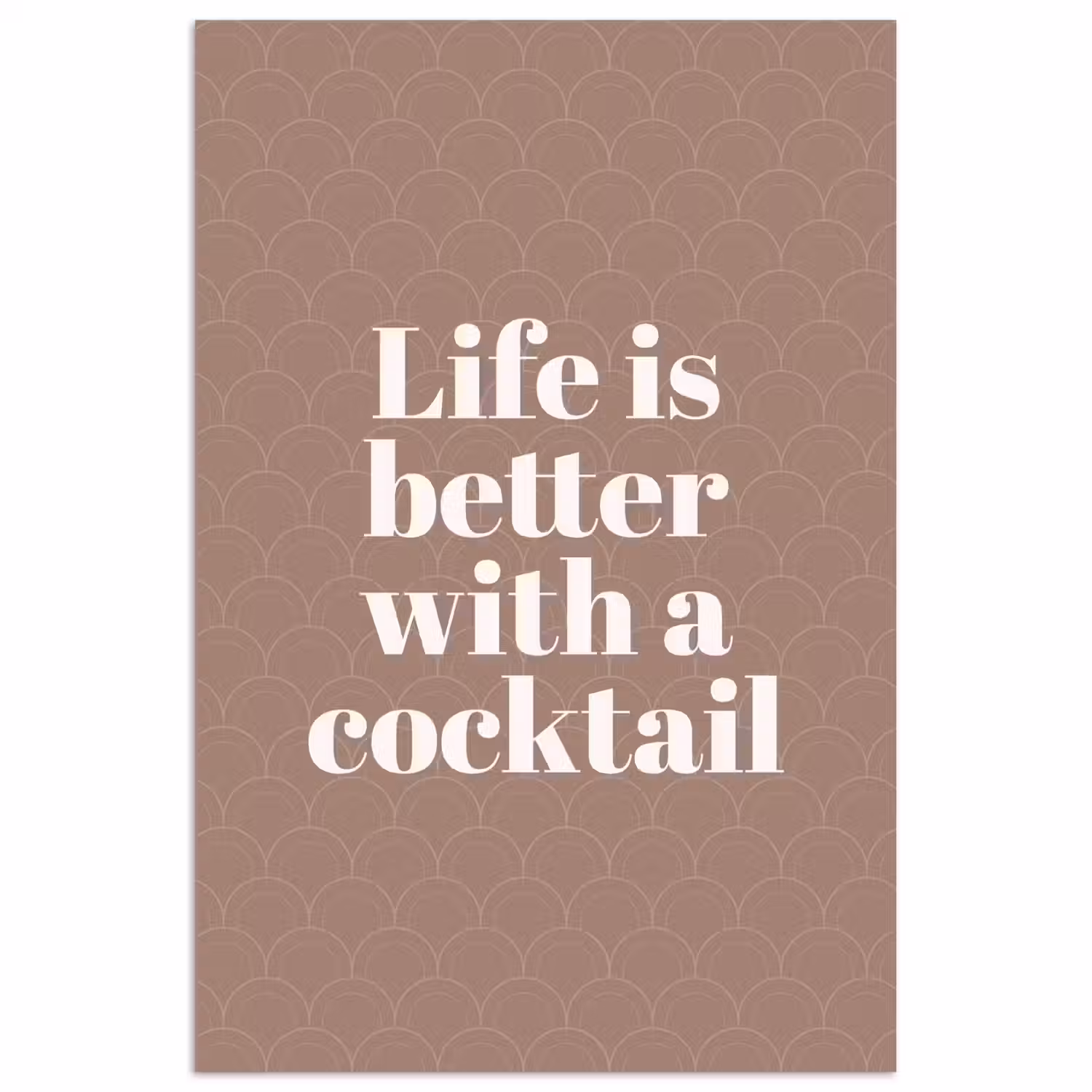 Cocktail - Tekst - Patroon - Wit poster papier klein -3d
