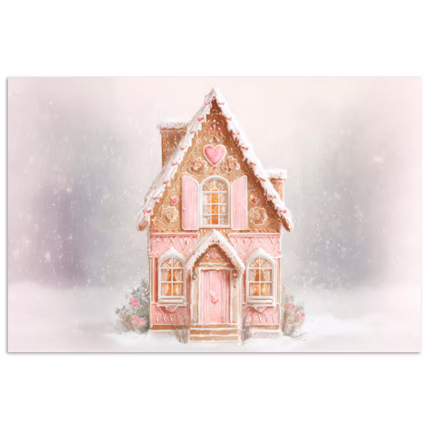 Huisje - Suiker - Pastel poster papier klein -3d