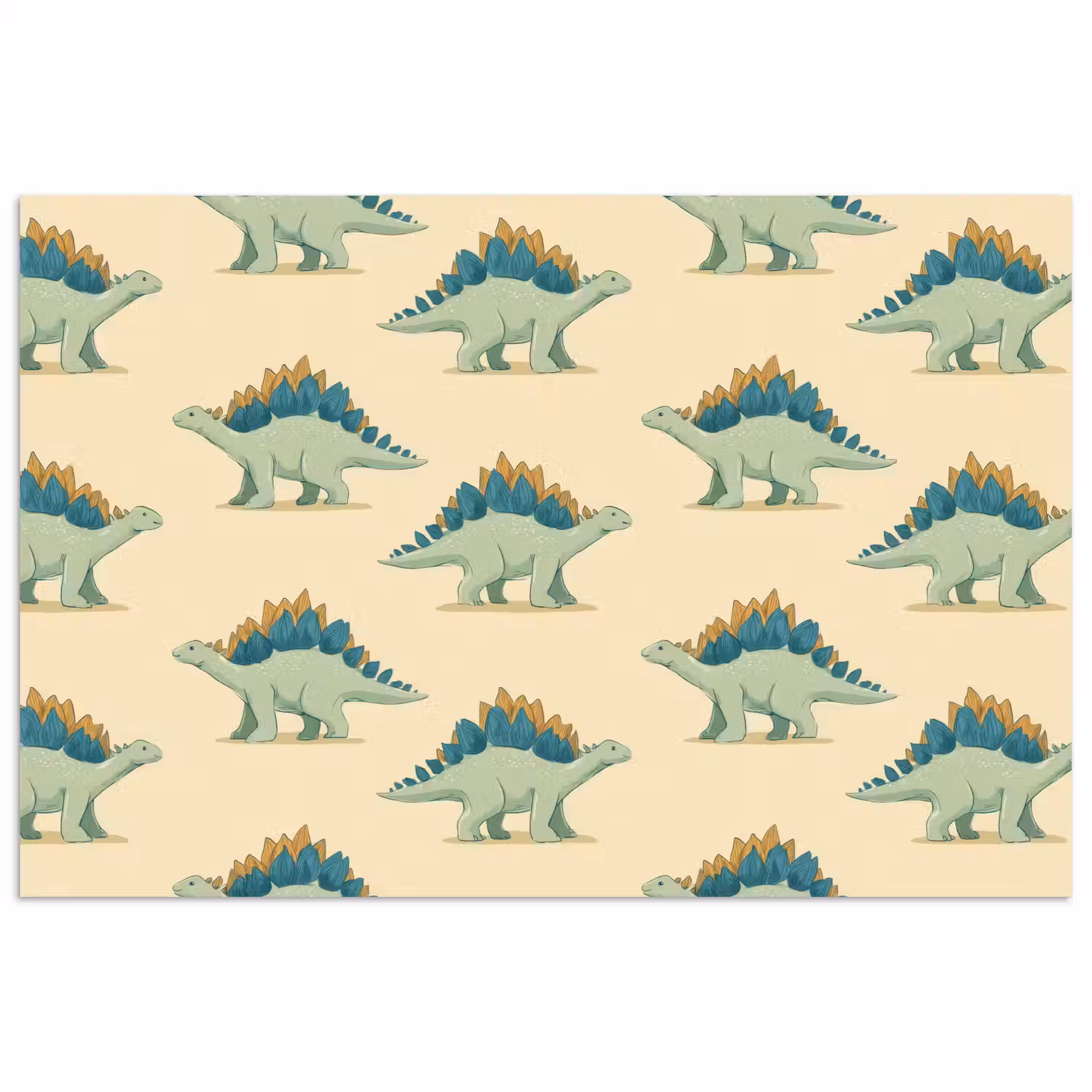 Dino - Patroon - Groen poster papier klein 62 -3d
