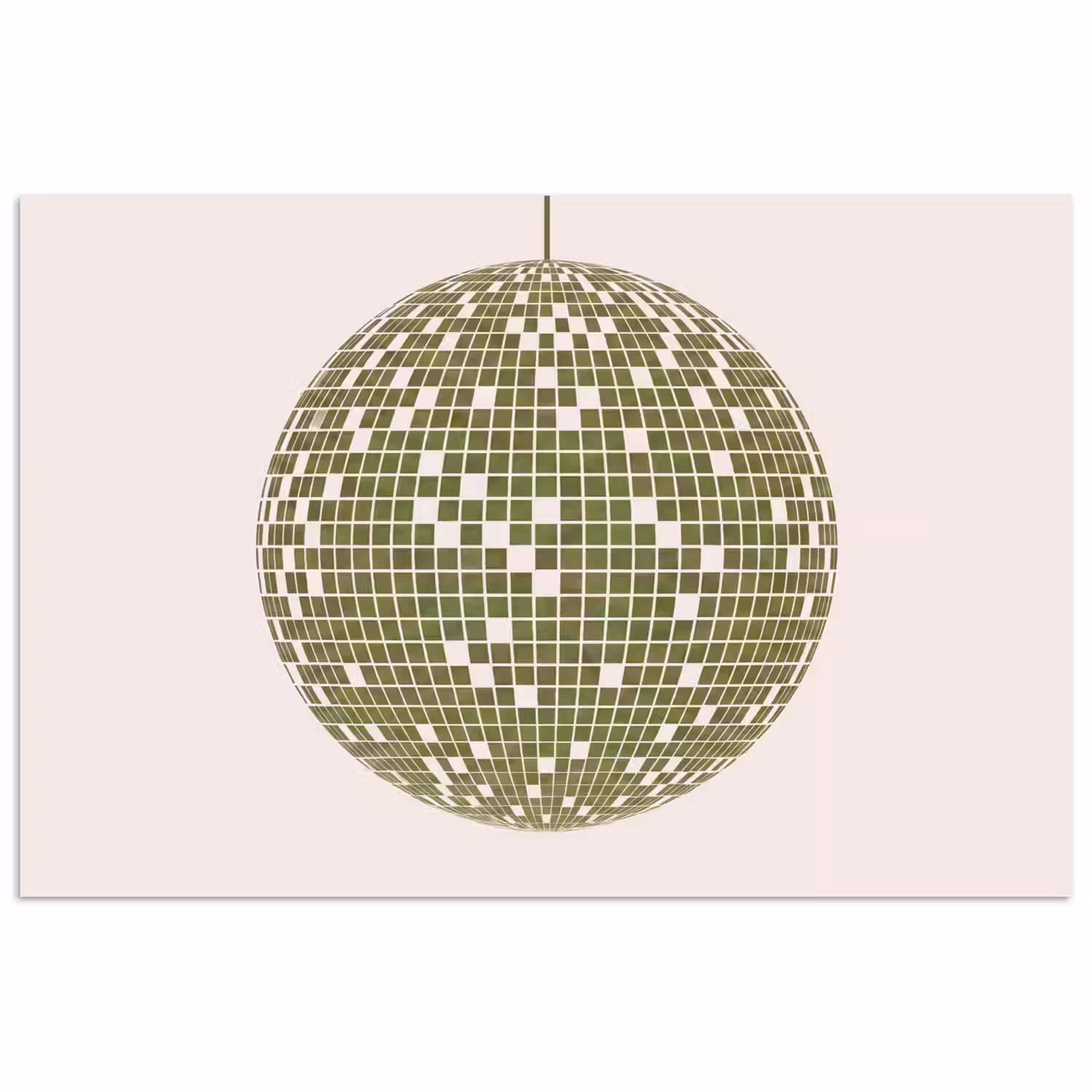 Disco - Bal - Groen - Abstract - Modern poster papier klein -3d