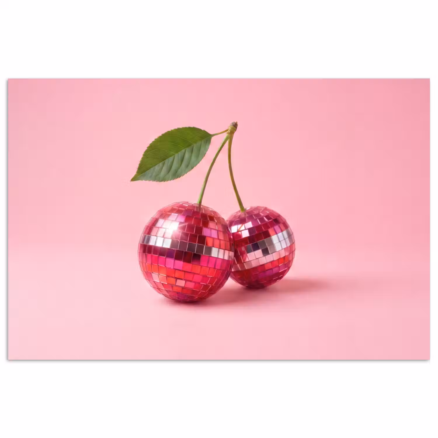 Disco - Kersen - Roze poster papier klein -3d