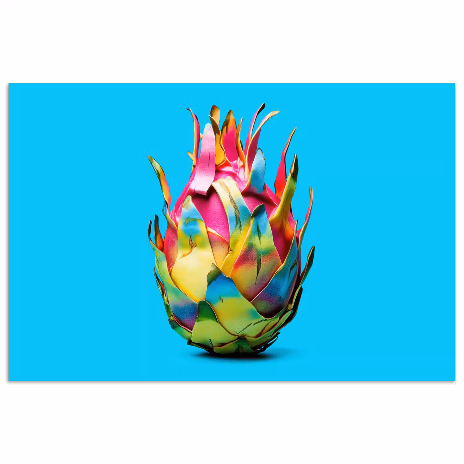 Drakenfruit - Blauw - Levendig poster papier klein -3d