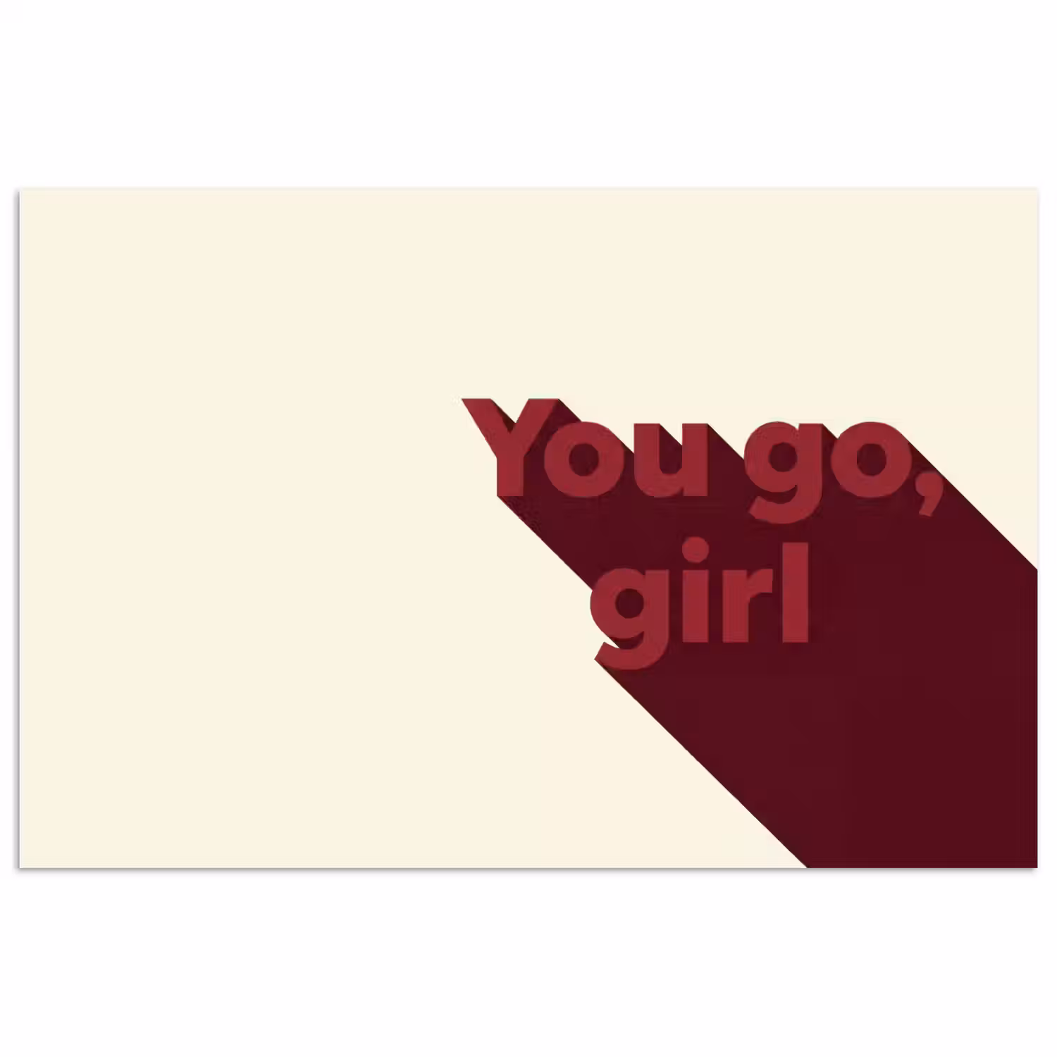 you go girl - 3D - Rood poster papier klein -3d