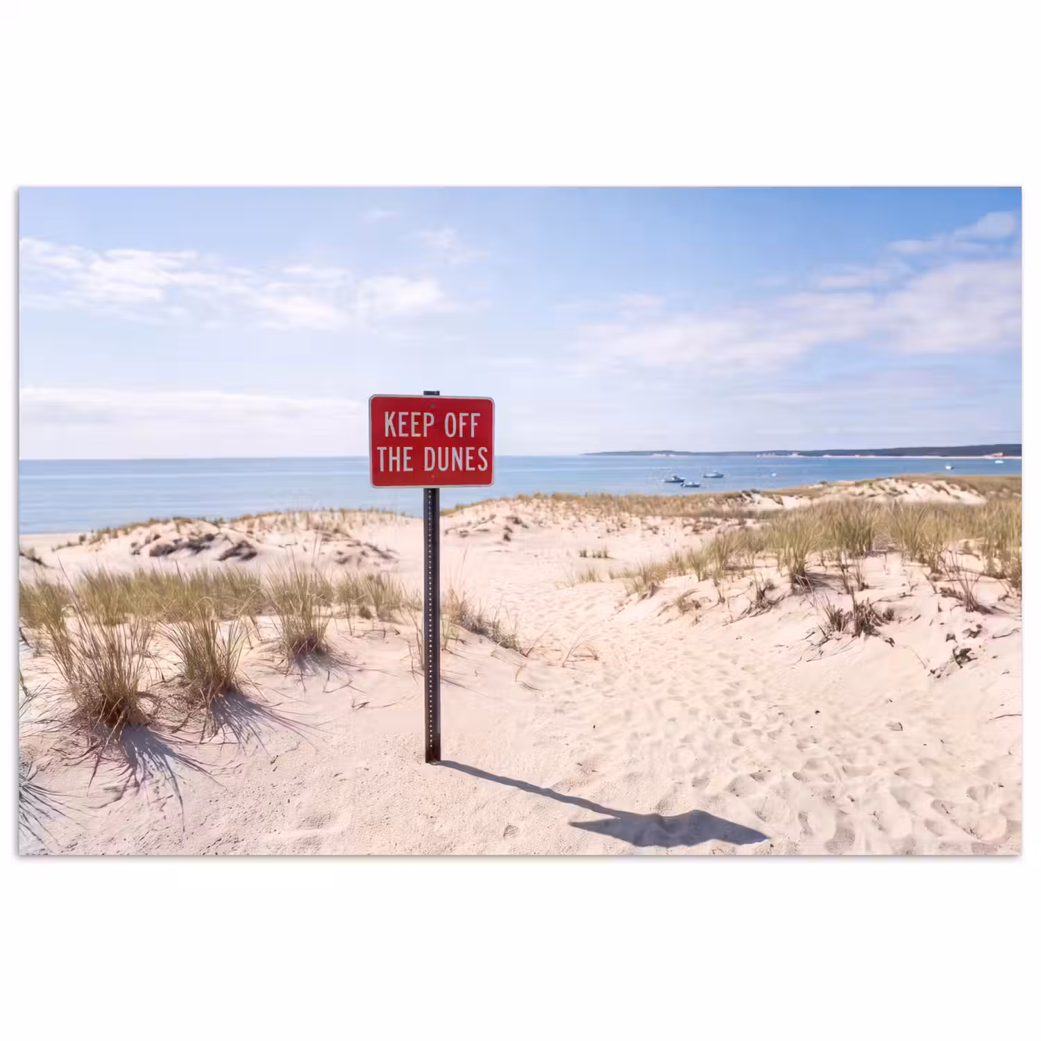 Duin - Bord - Kust - Landschap - Rood poster papier klein -3d
