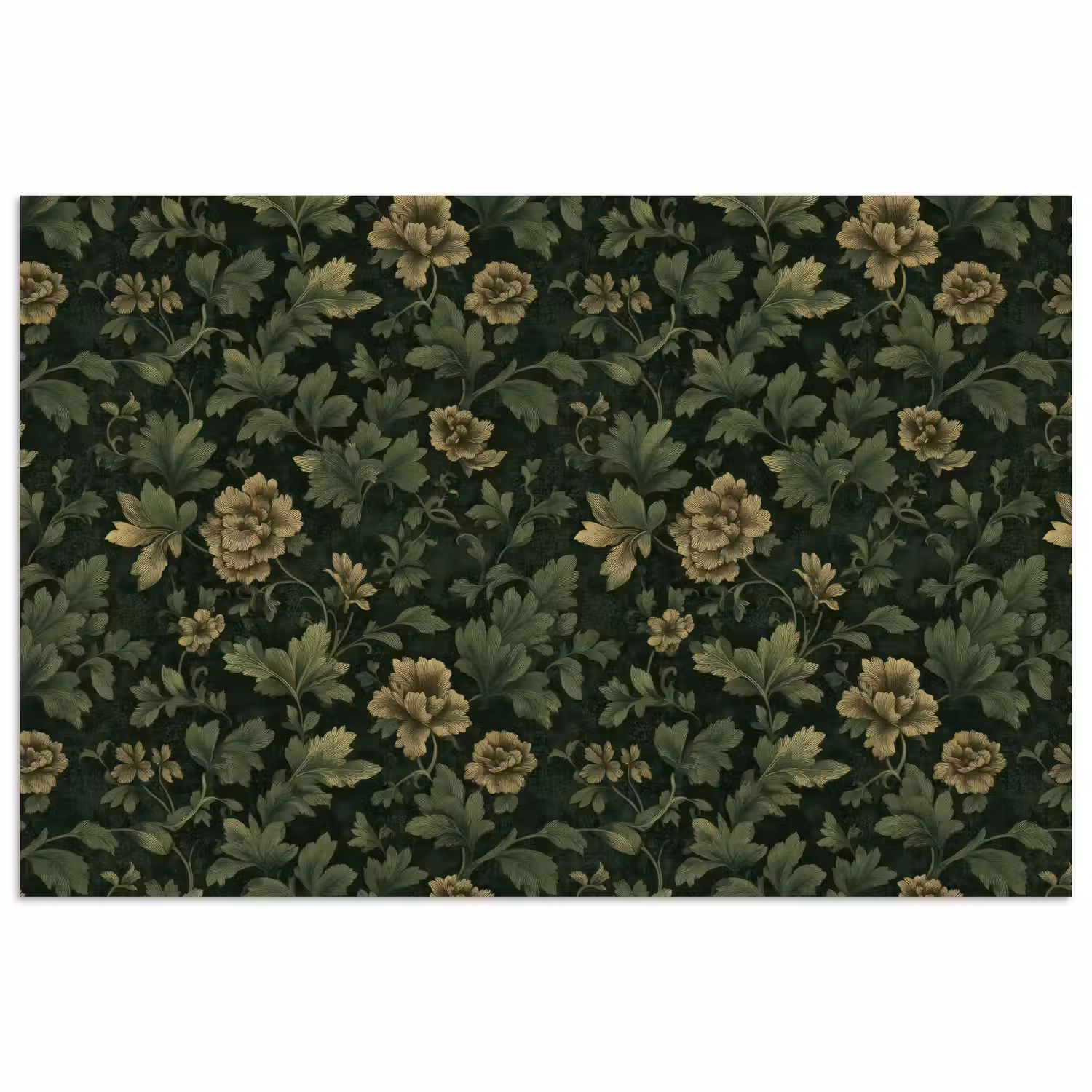 Donker - Groen - Goud - Botanisch poster papier klein 62 -3d