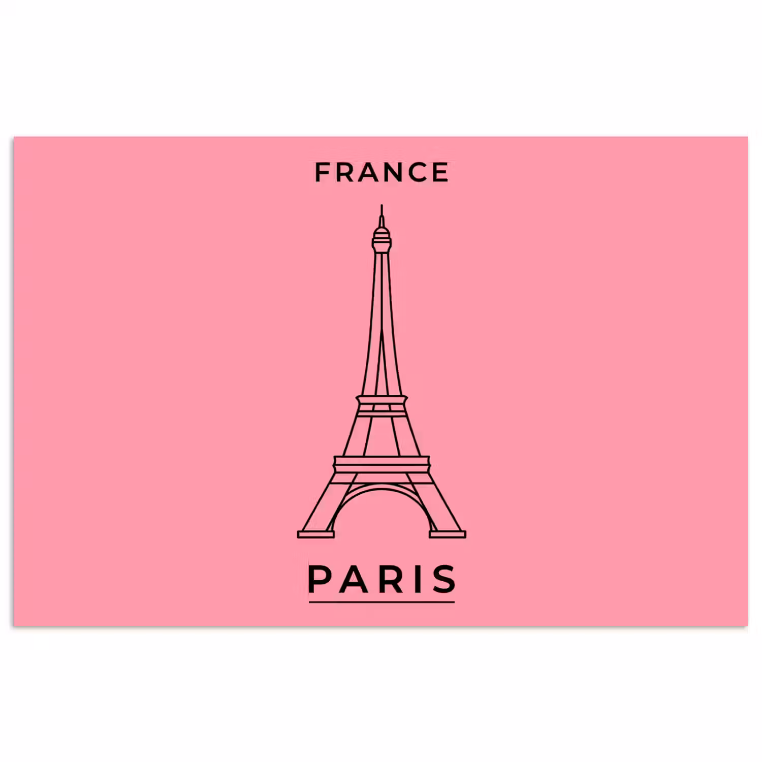 Eiffeltoren - Parijs - Architectuur - Minimalistisch - Roze poster papier klein -3d