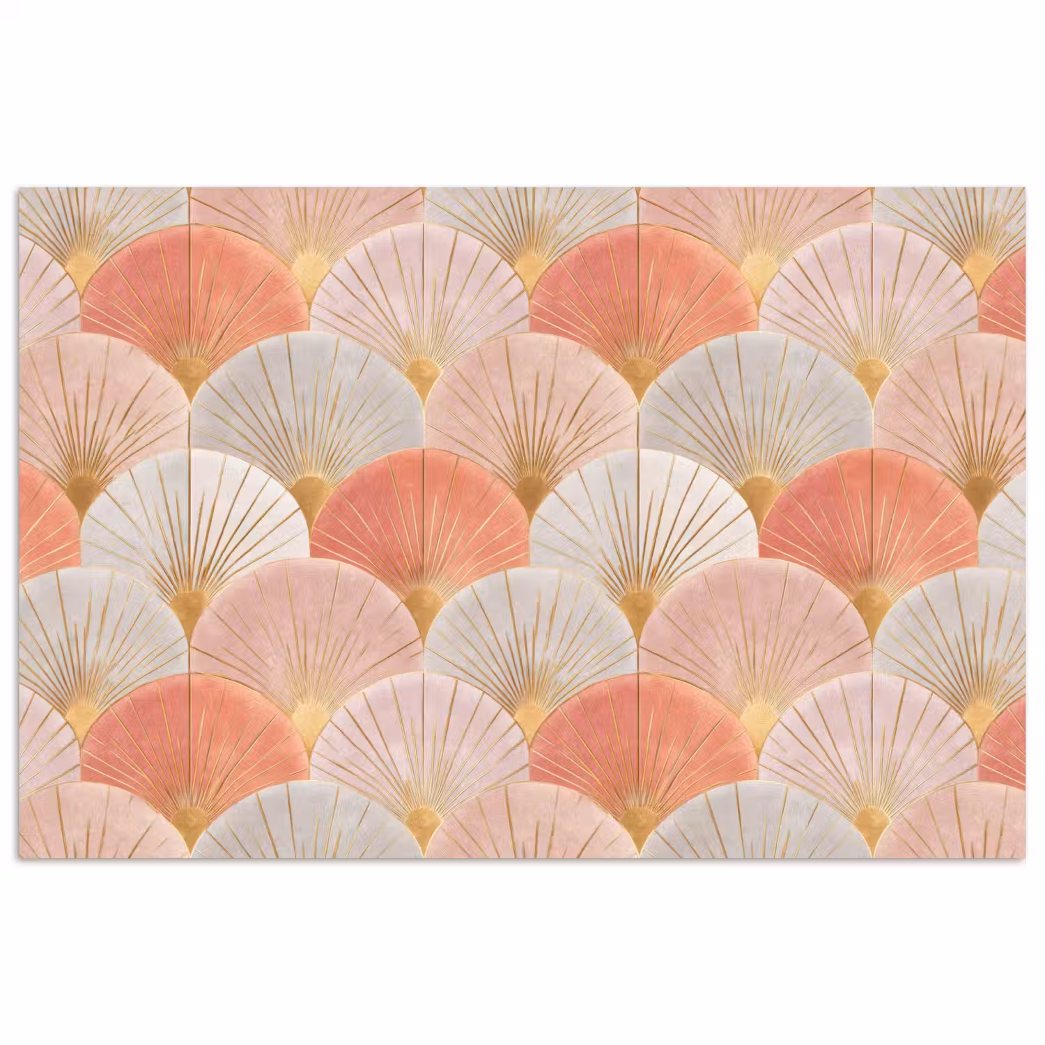 Waaiers - Goud - Roze poster papier klein 62 -3d