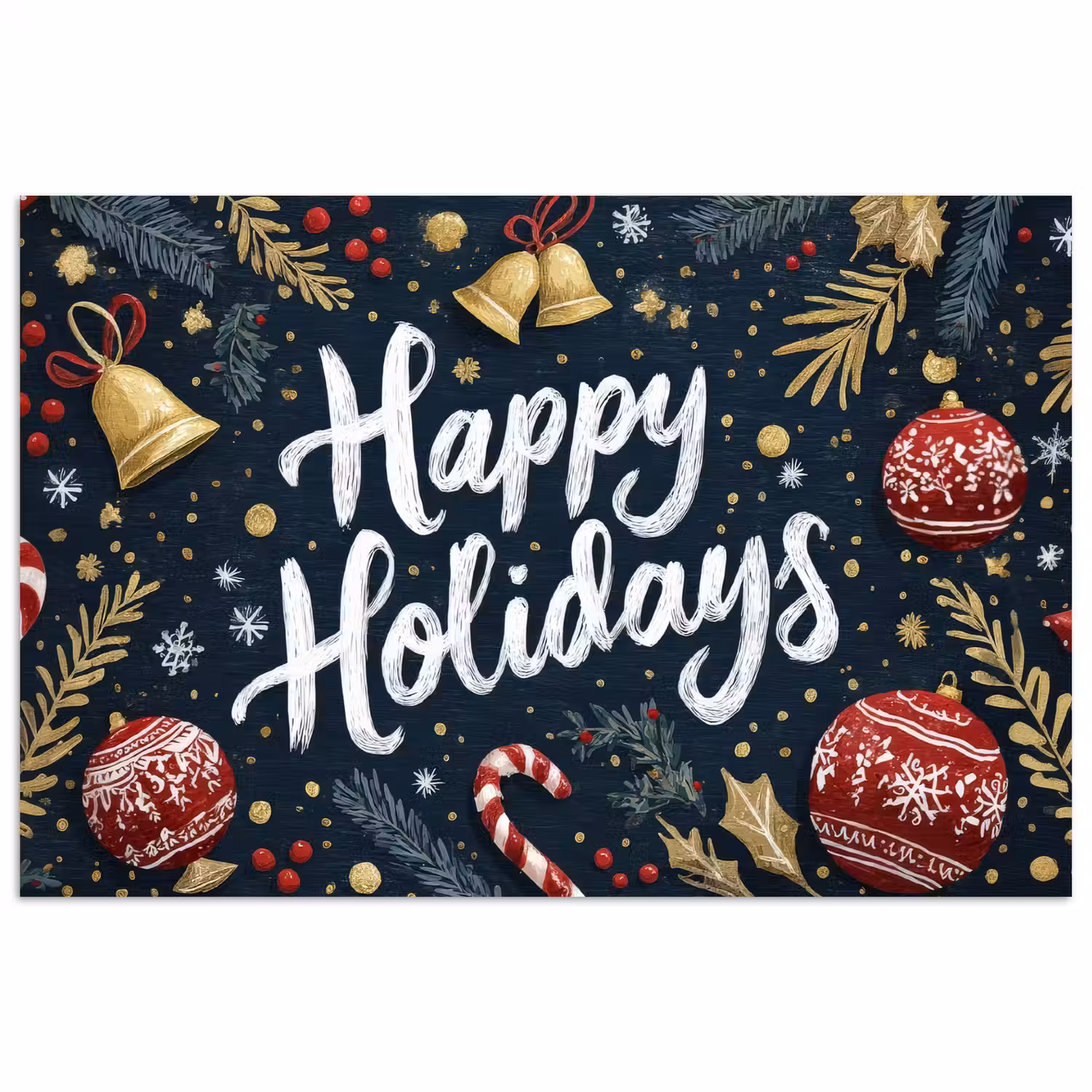 Feestelijk - Kerstgroet - Kleurrijk poster papier klein -3d