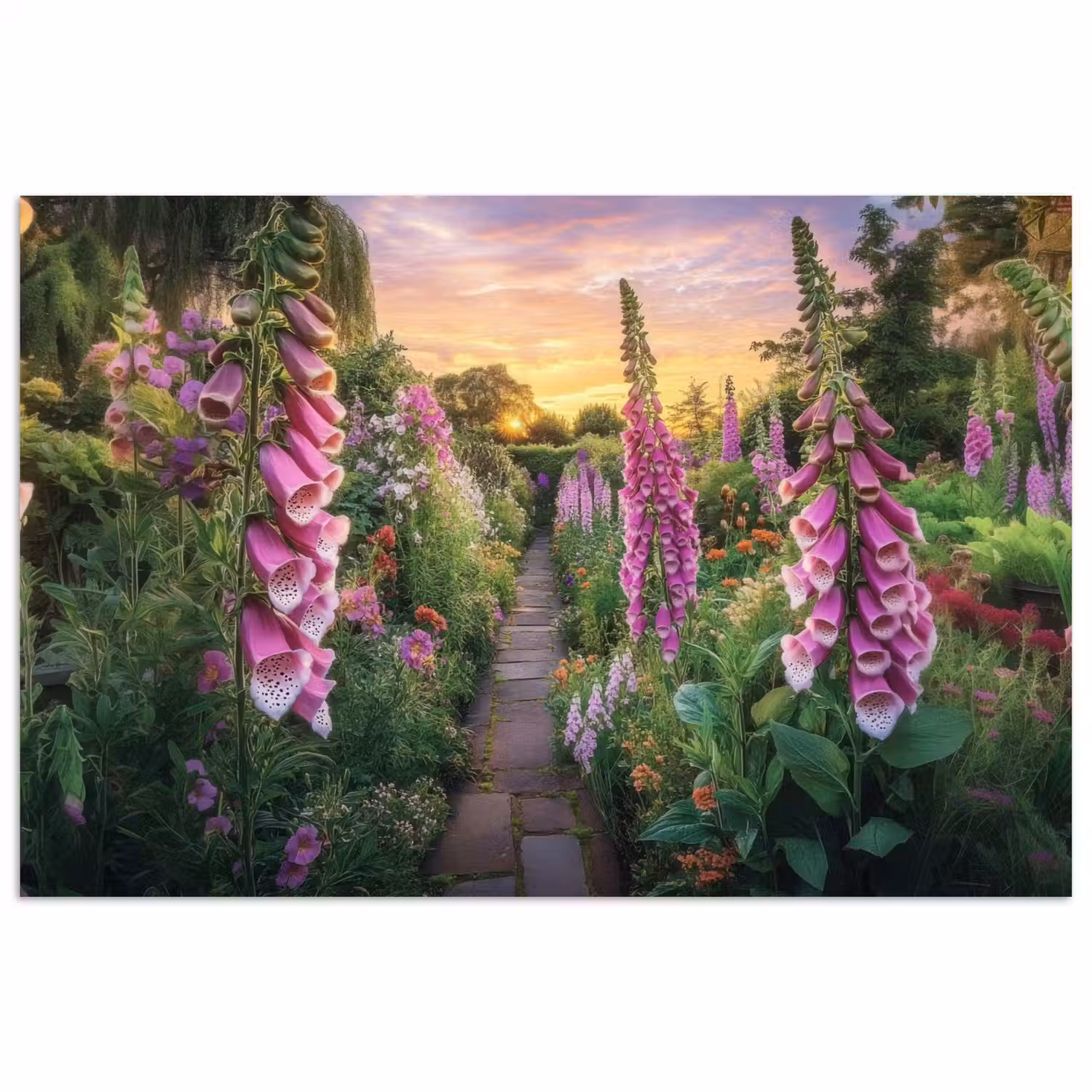 Vingerhoedskruid - Bloemen - Tuin poster papier klein -3d
