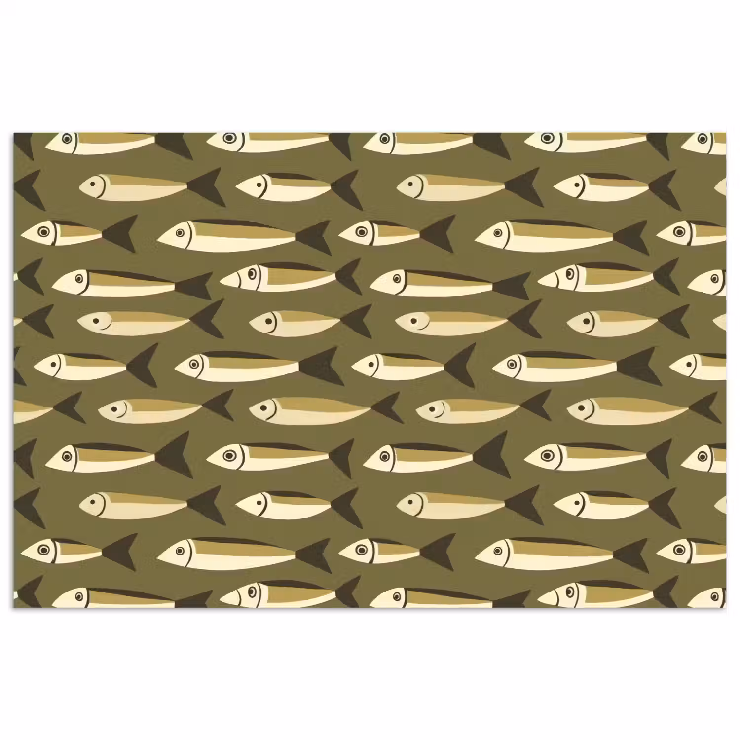 Vis - Patroon - Groen poster papier klein 62 -3d