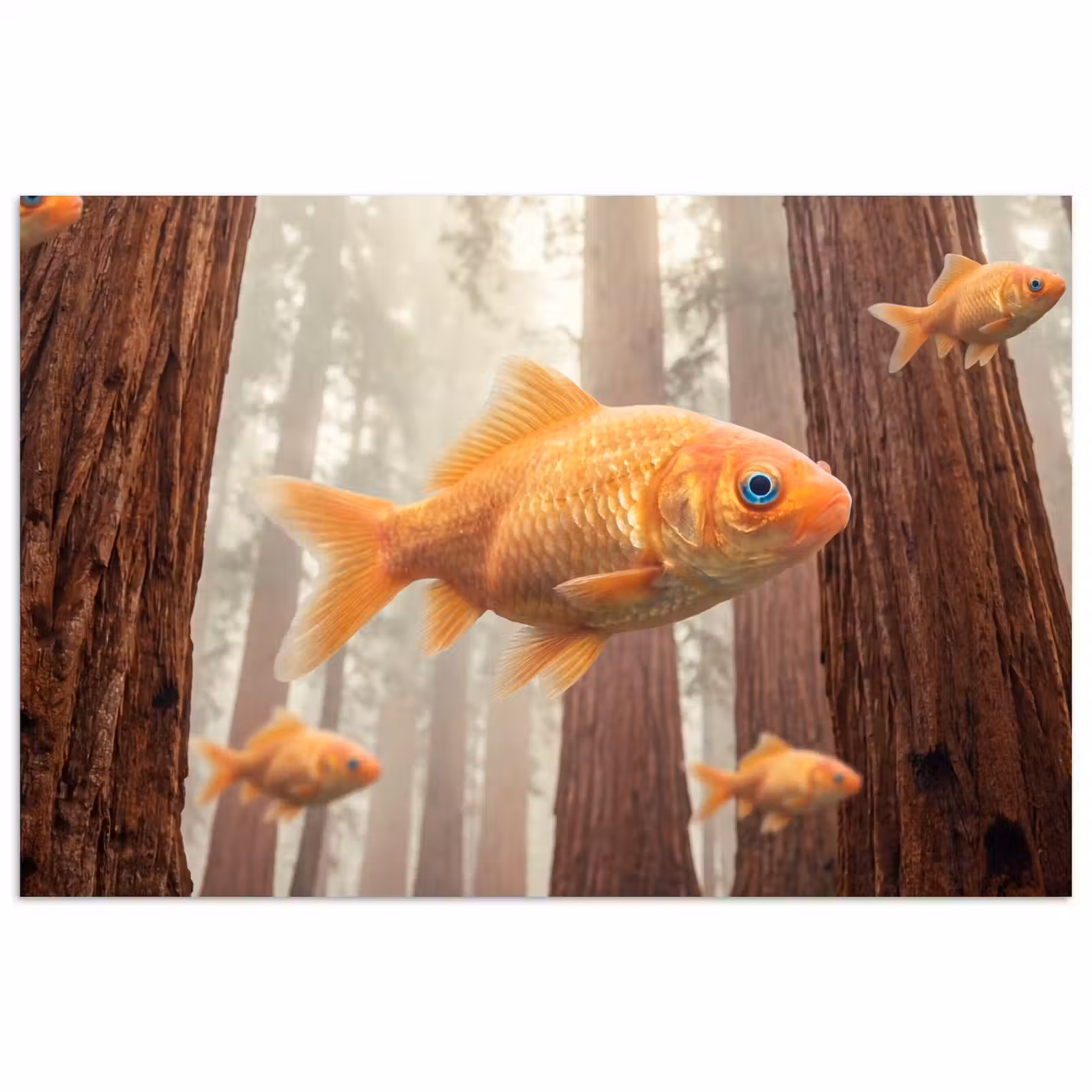 Poster - Fisch – Wald – Fantasie - Vis - Bos - Fantasie poster papier klein