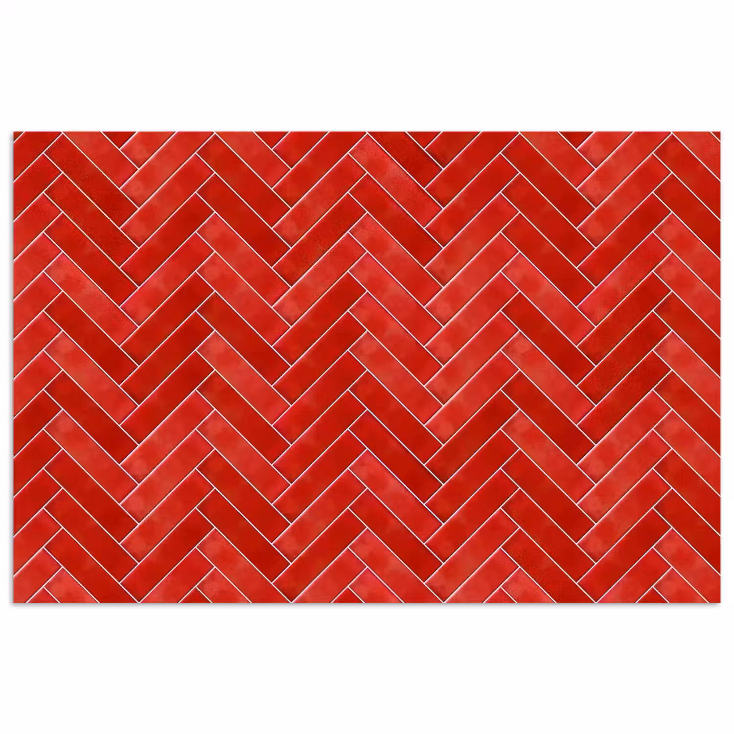 Visgraat - Tegel - Rood poster papier klein 62 -3d