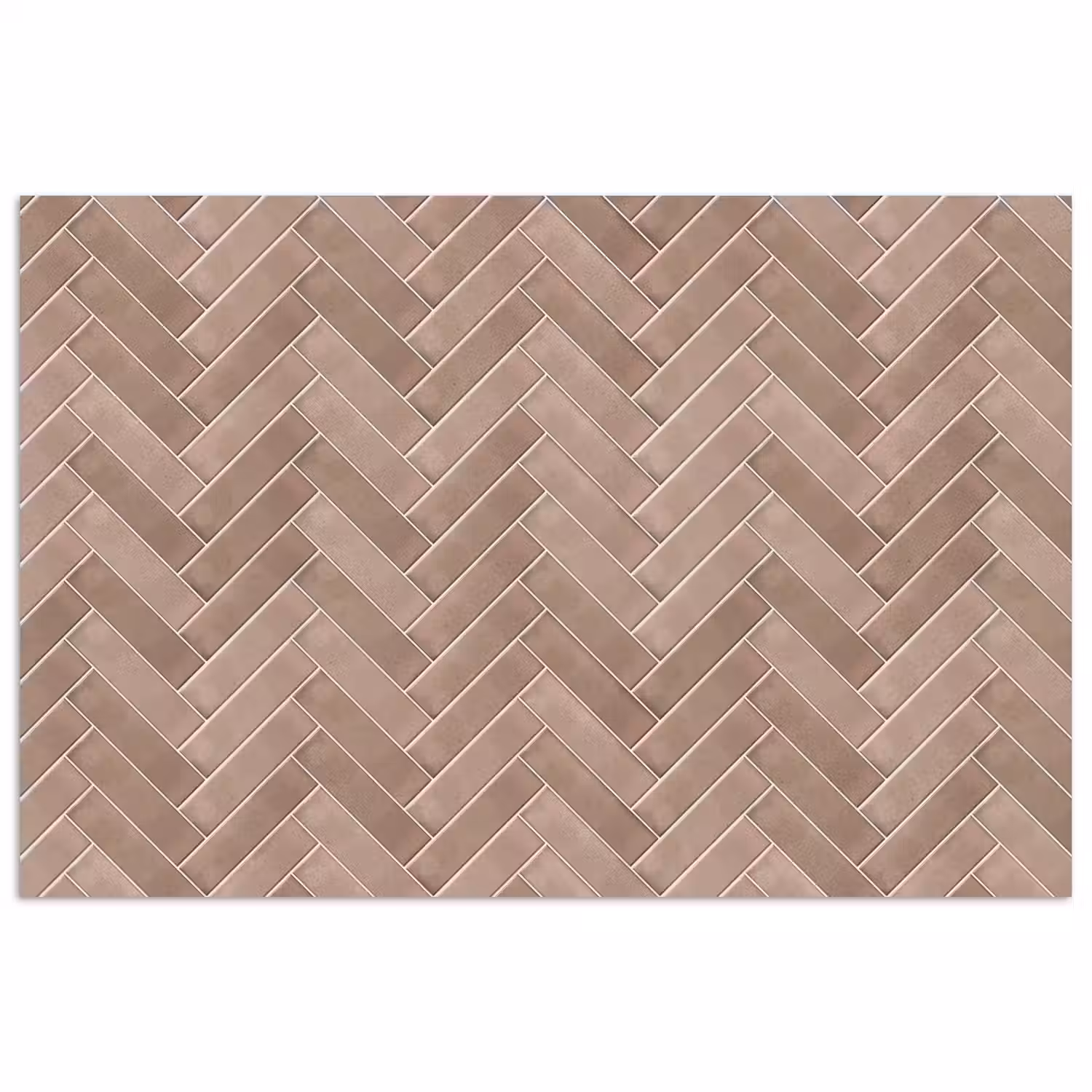 Visgraat - Wandtegel - Oudroze - Terracotta poster papier klein 62 -3d