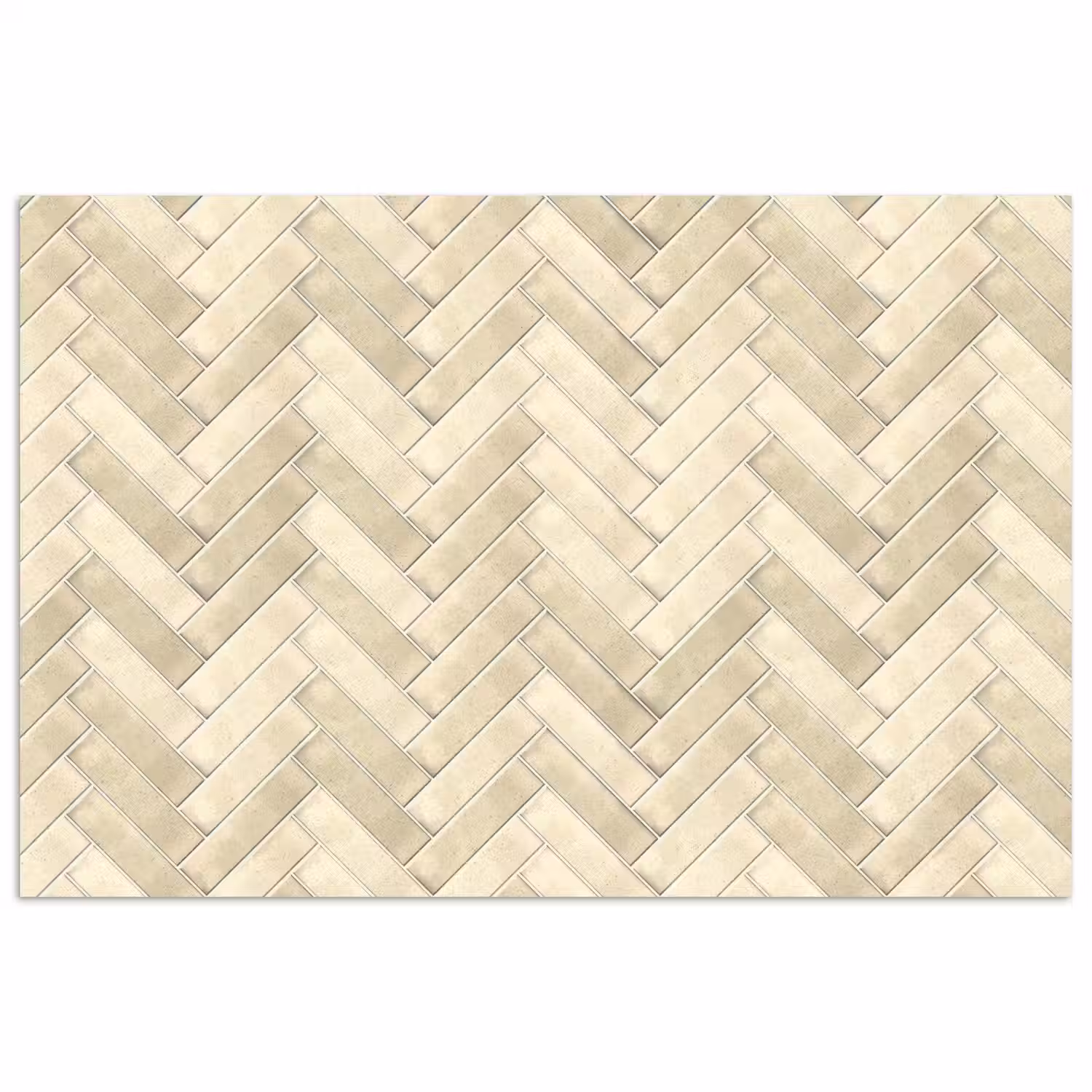 Visgraat - Wandtegel - Licht Beige poster papier klein 62 -3d