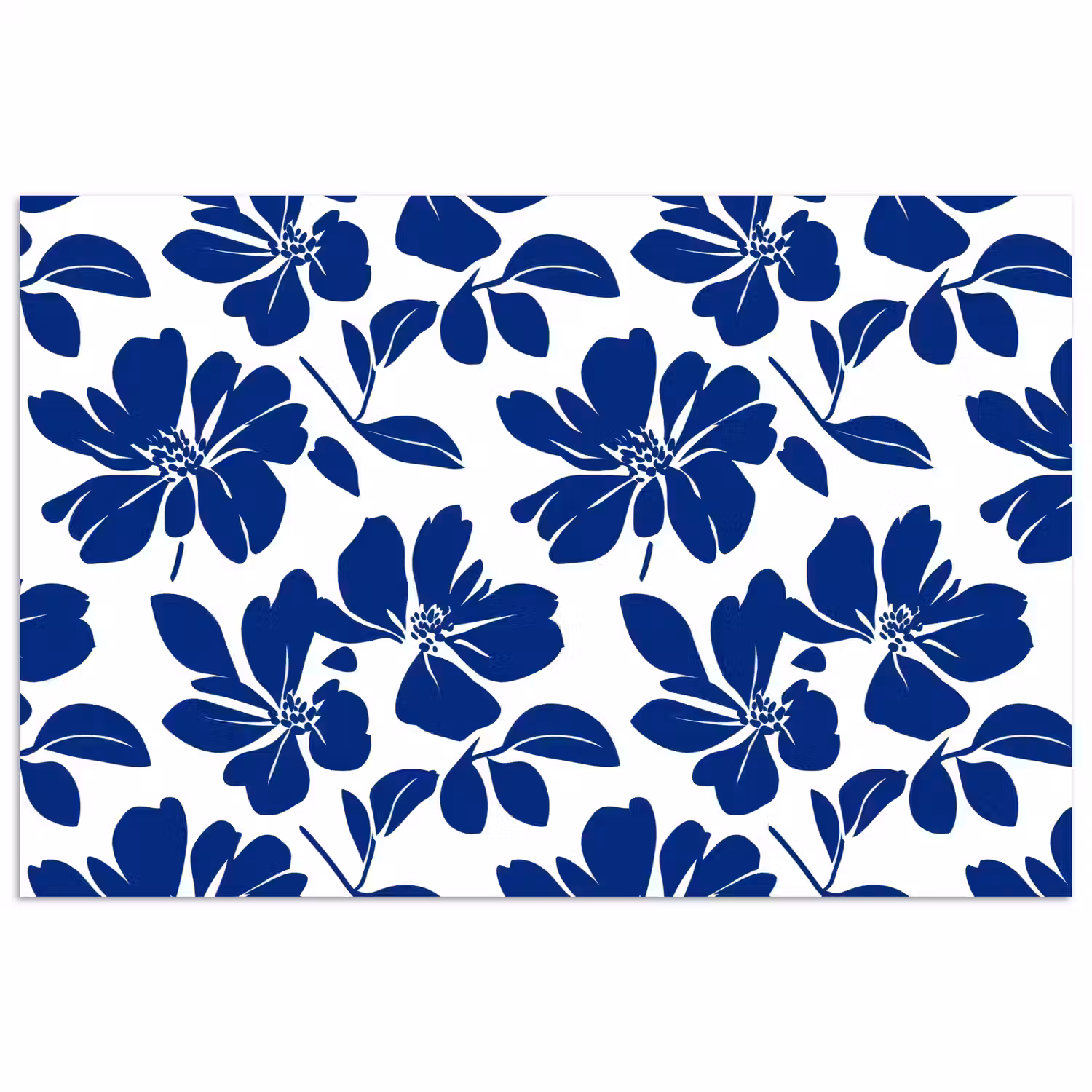 Floraal - Modern - Blauw poster papier klein 62 -3d