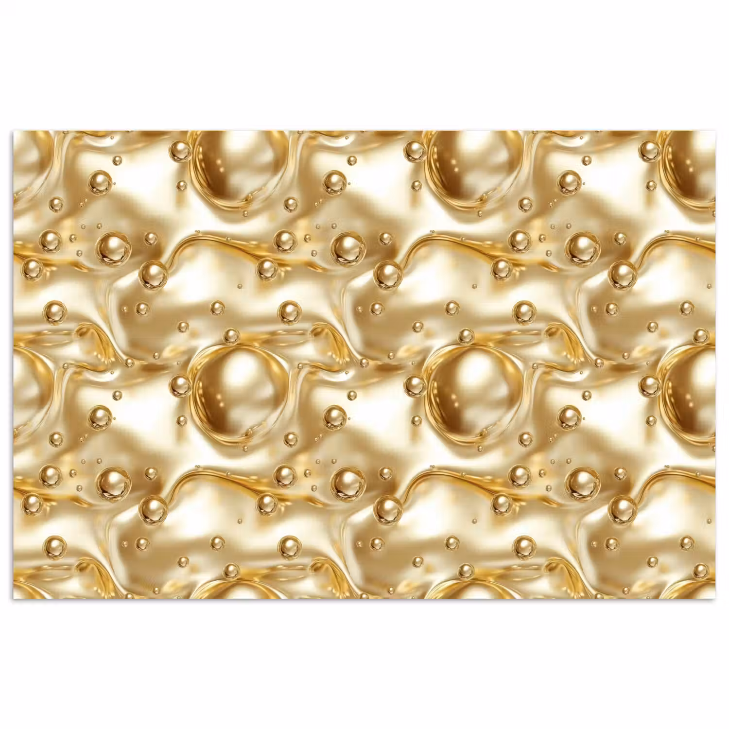 Vloeibaar - Druppels - Goud poster papier klein 62 -3d